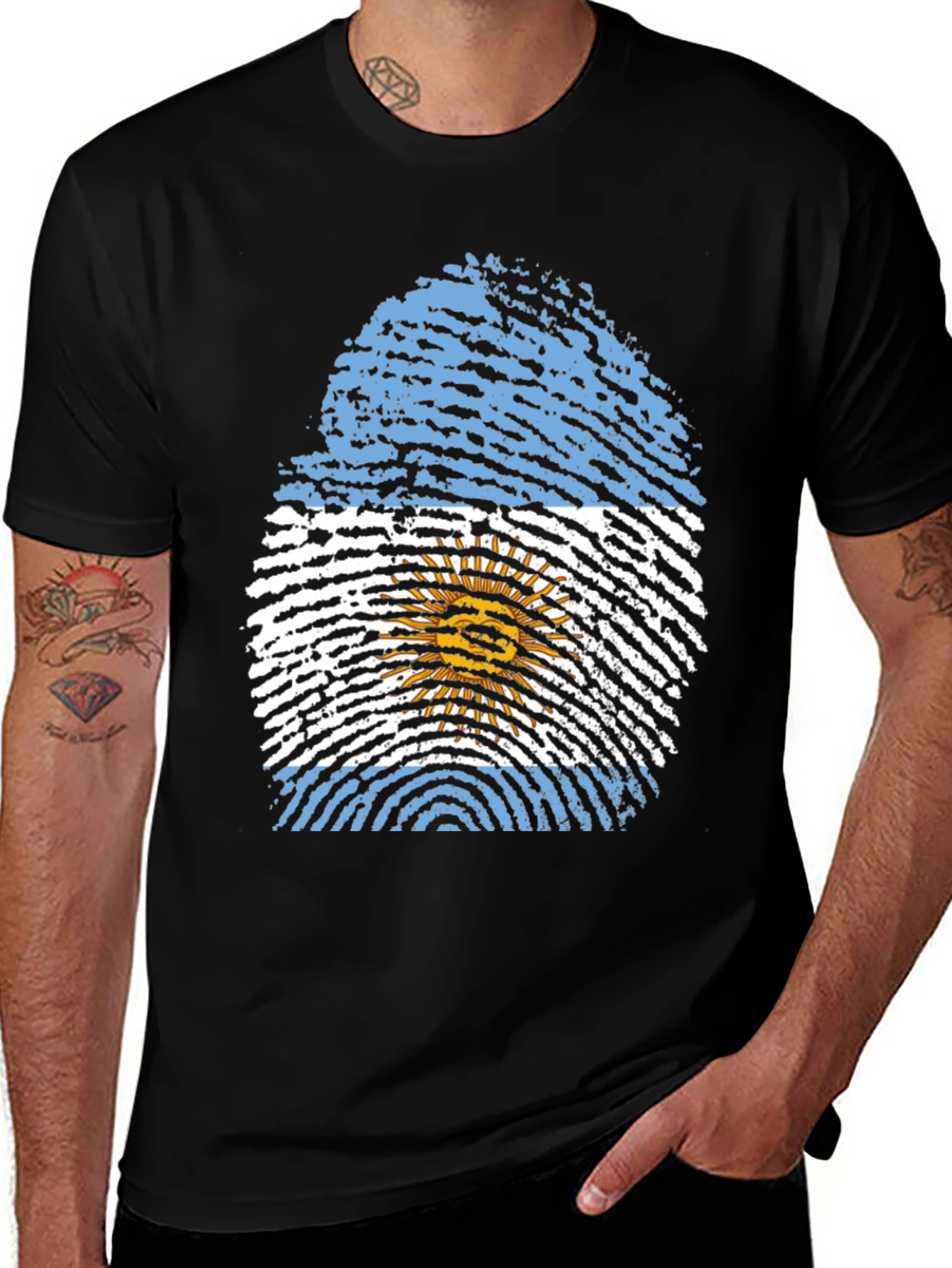 Argentina Flag Fingerprint T-Shirt