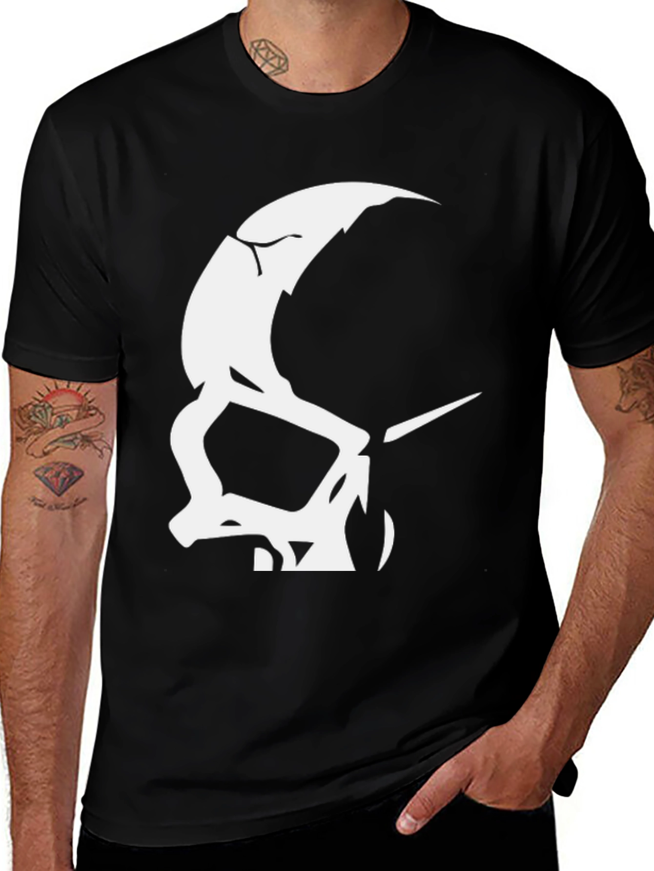 Variant 7 of Abstract Skull Graphic Tee - Black Cotton T-Shirt