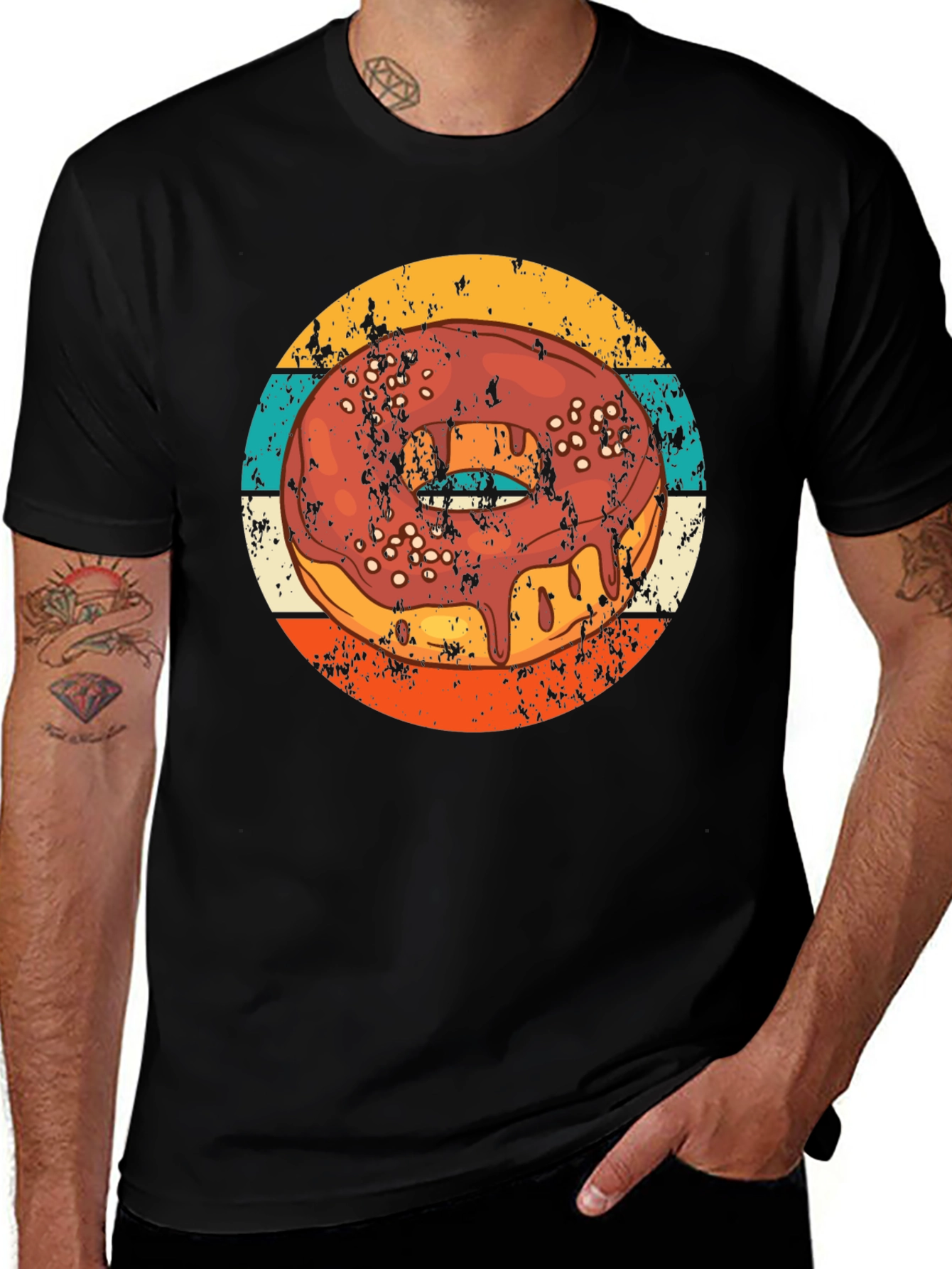 Variant 9 of Retro Donut Graphic T-Shirt - Casual Wear