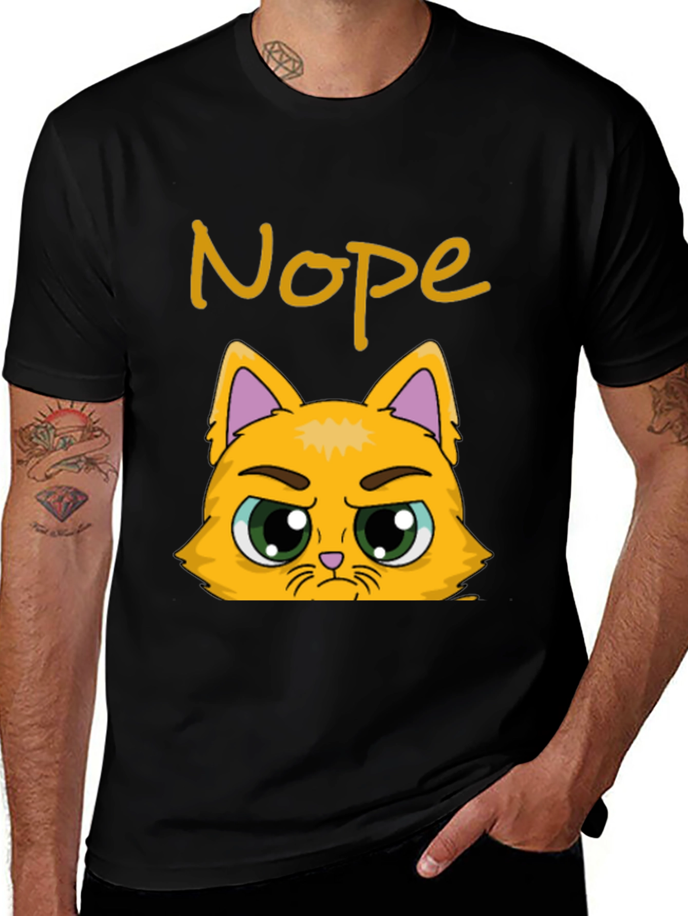 Variant 15 of Nope Cat Graphic T-Shirt - Funny Grumpy Kitten Tee