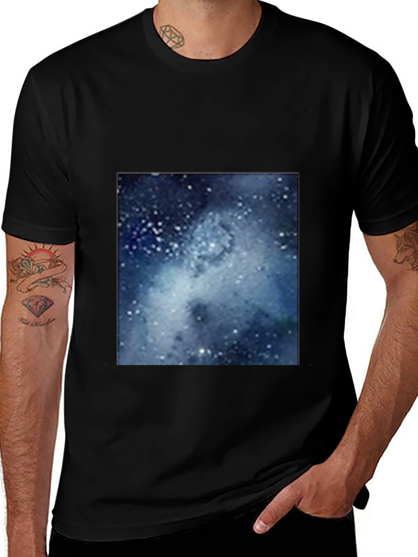 Nebula Print Black T-Shirt