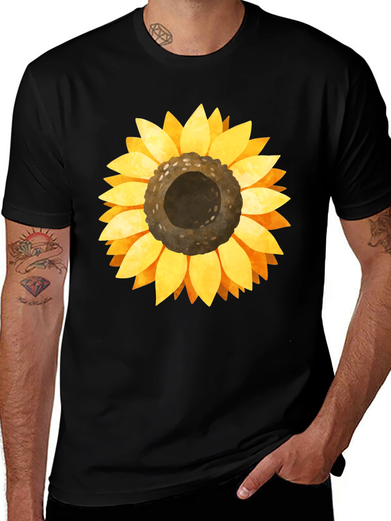 Variant 22 of Sunflower Graphic Print Black T-Shirt
