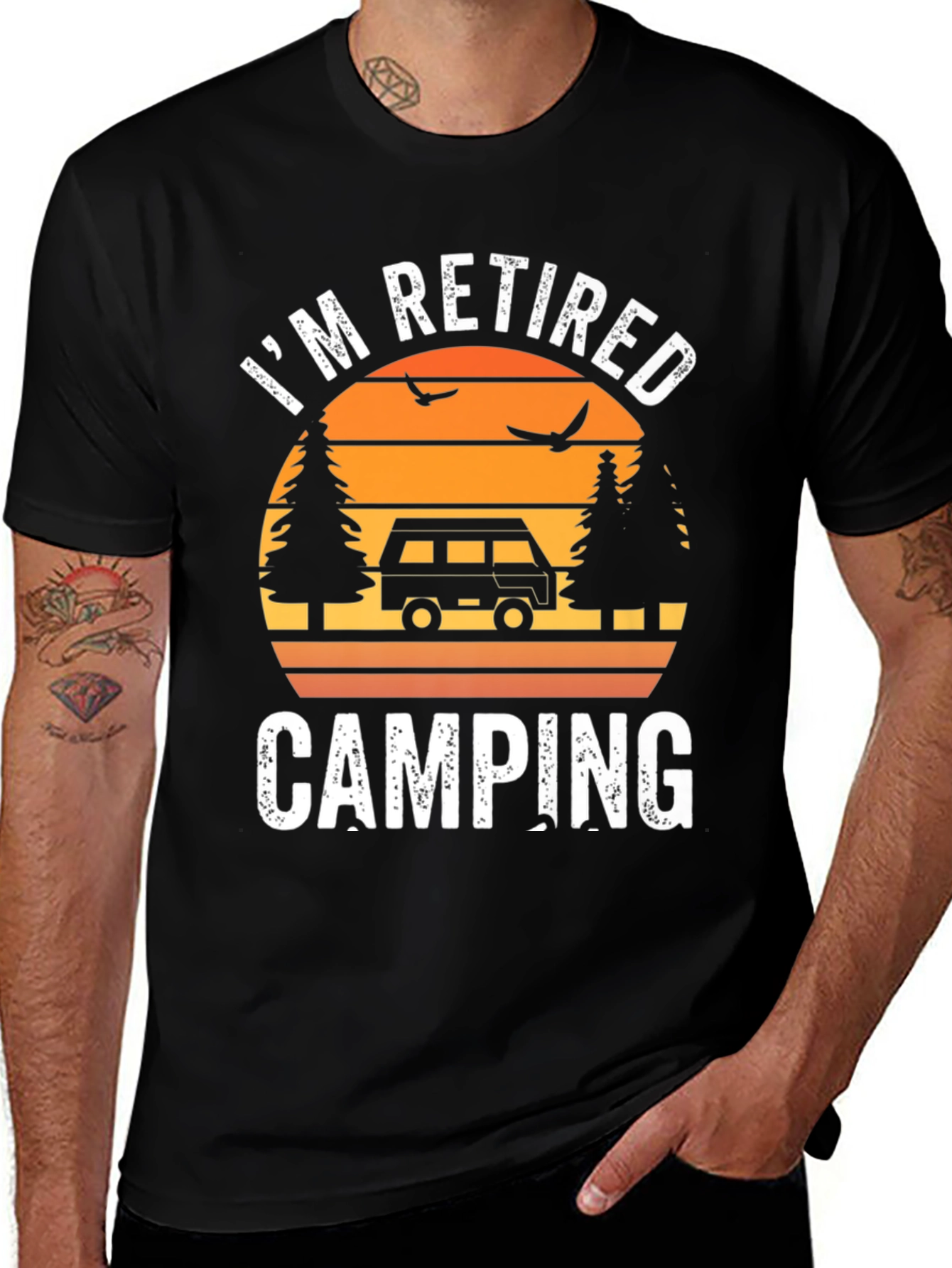 Variant 30 of I'm Retired Camping T-Shirt - Outdoor Adventure Tee