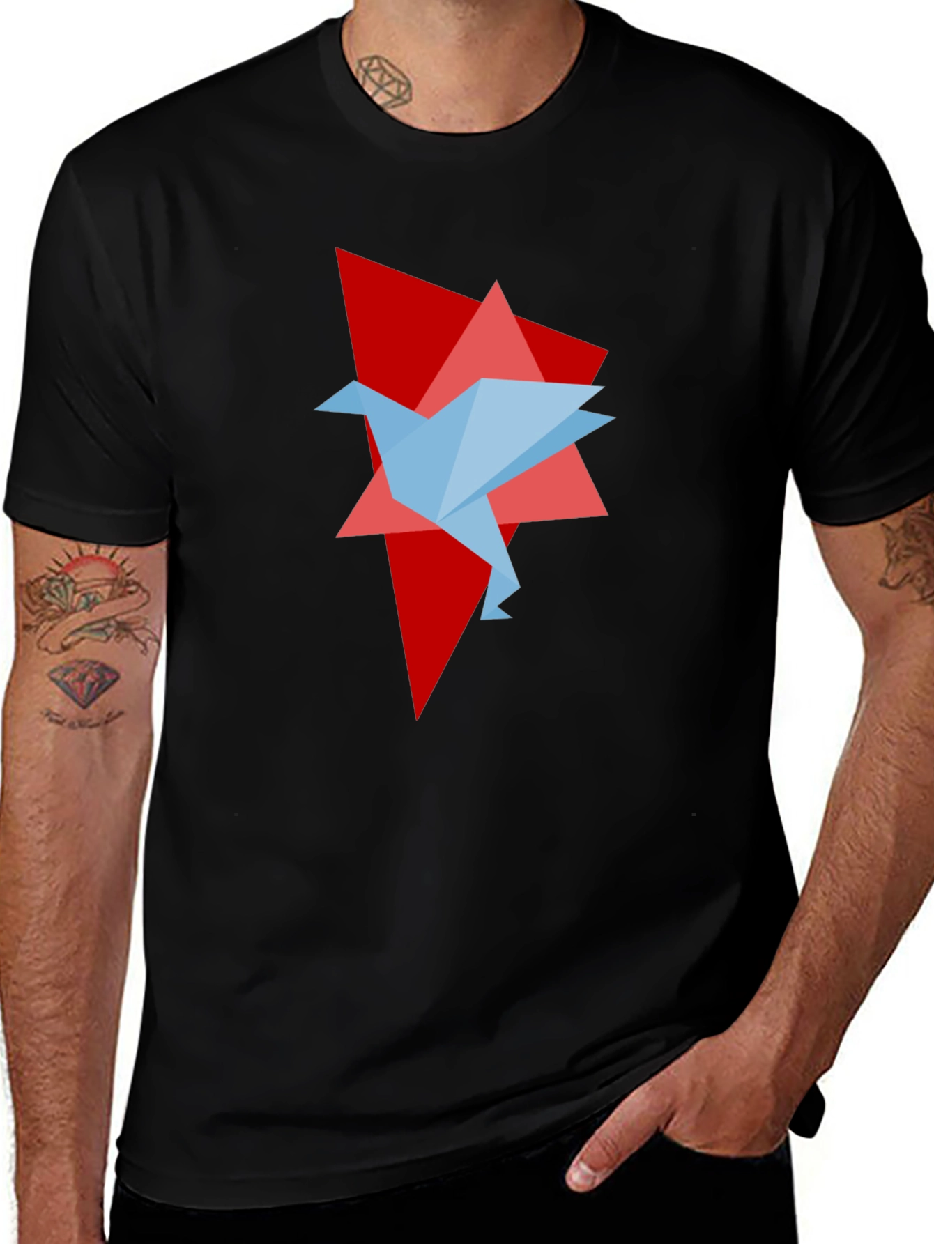 Variant 11 of Origami Bird Graphic Tee - Unique Design