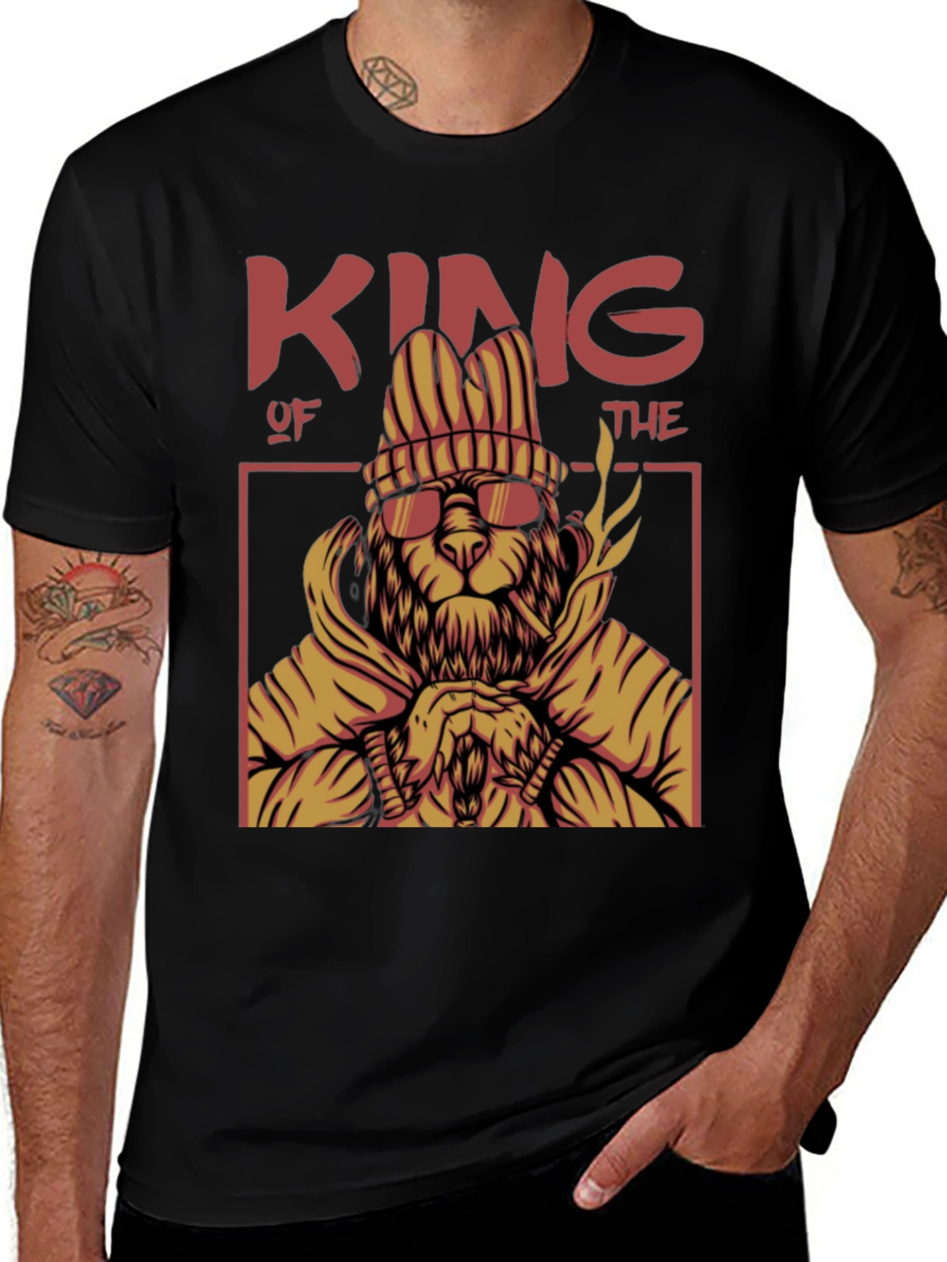 Variant 17 of King Lion Graphic T-Shirt - Black