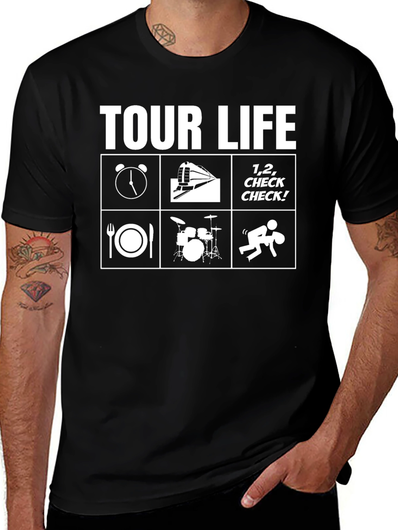 Tour Life Graphic Tee - Musician's Humor T-Shirt
