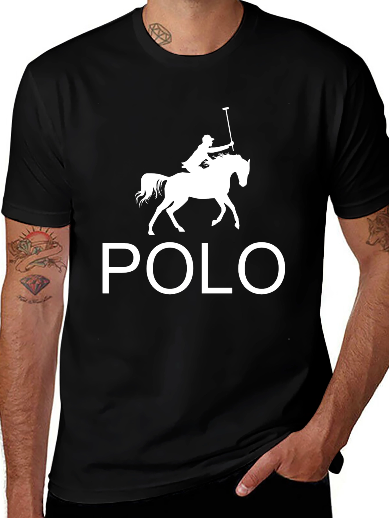 Variant 29 of Polo T-Shirt: Classic Equestrian Style, Black