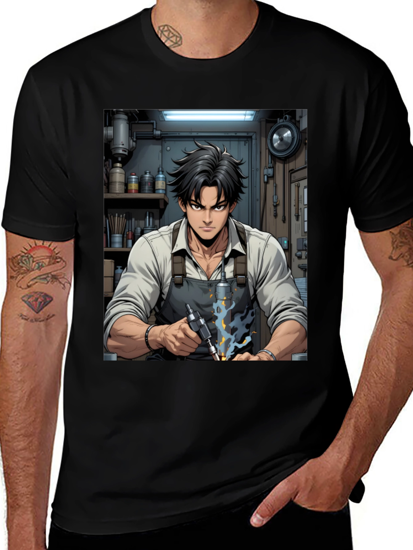 Anime Craftsman Black T-Shirt