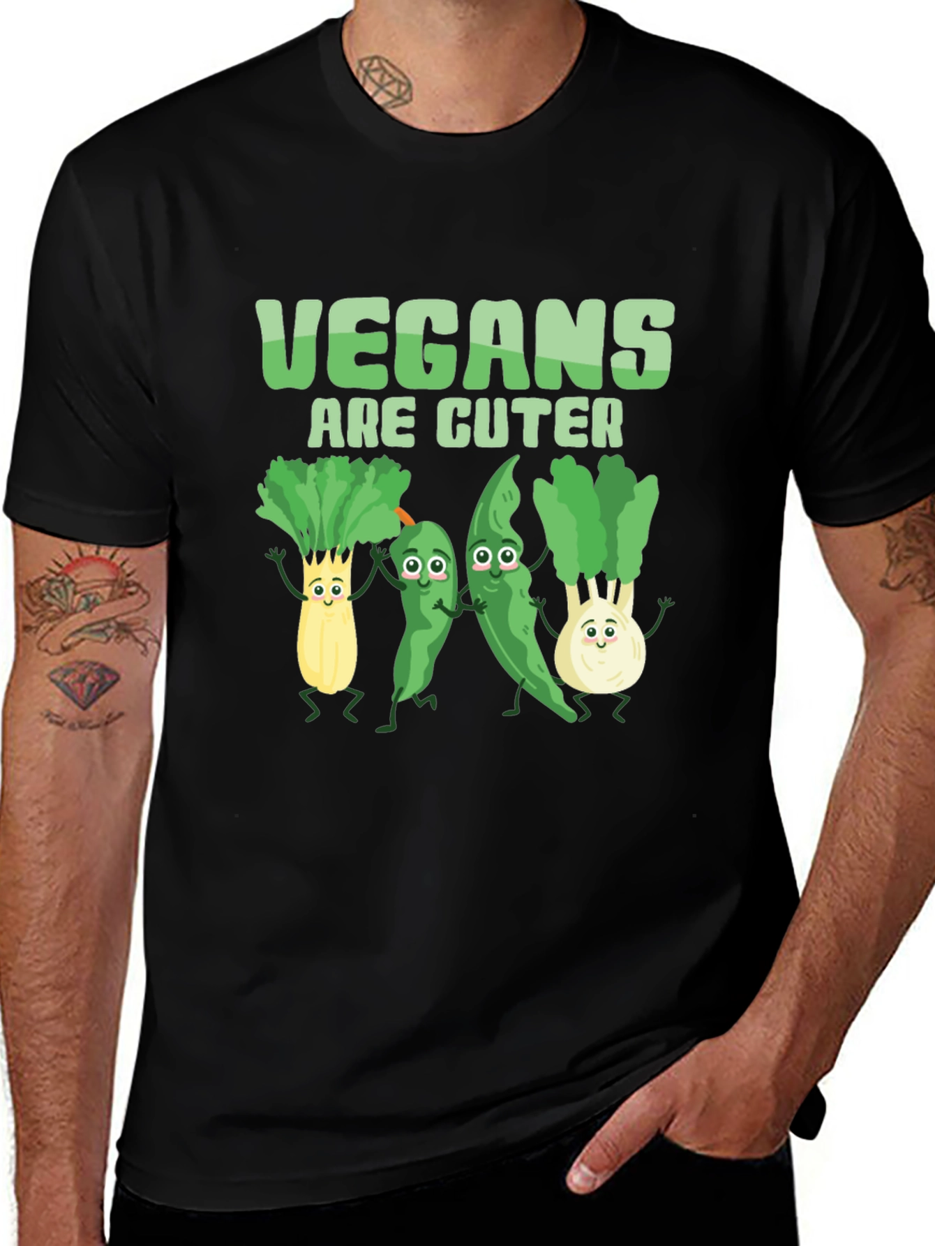 Variant 18 of Vegans Are Cuter Black T-Shirt