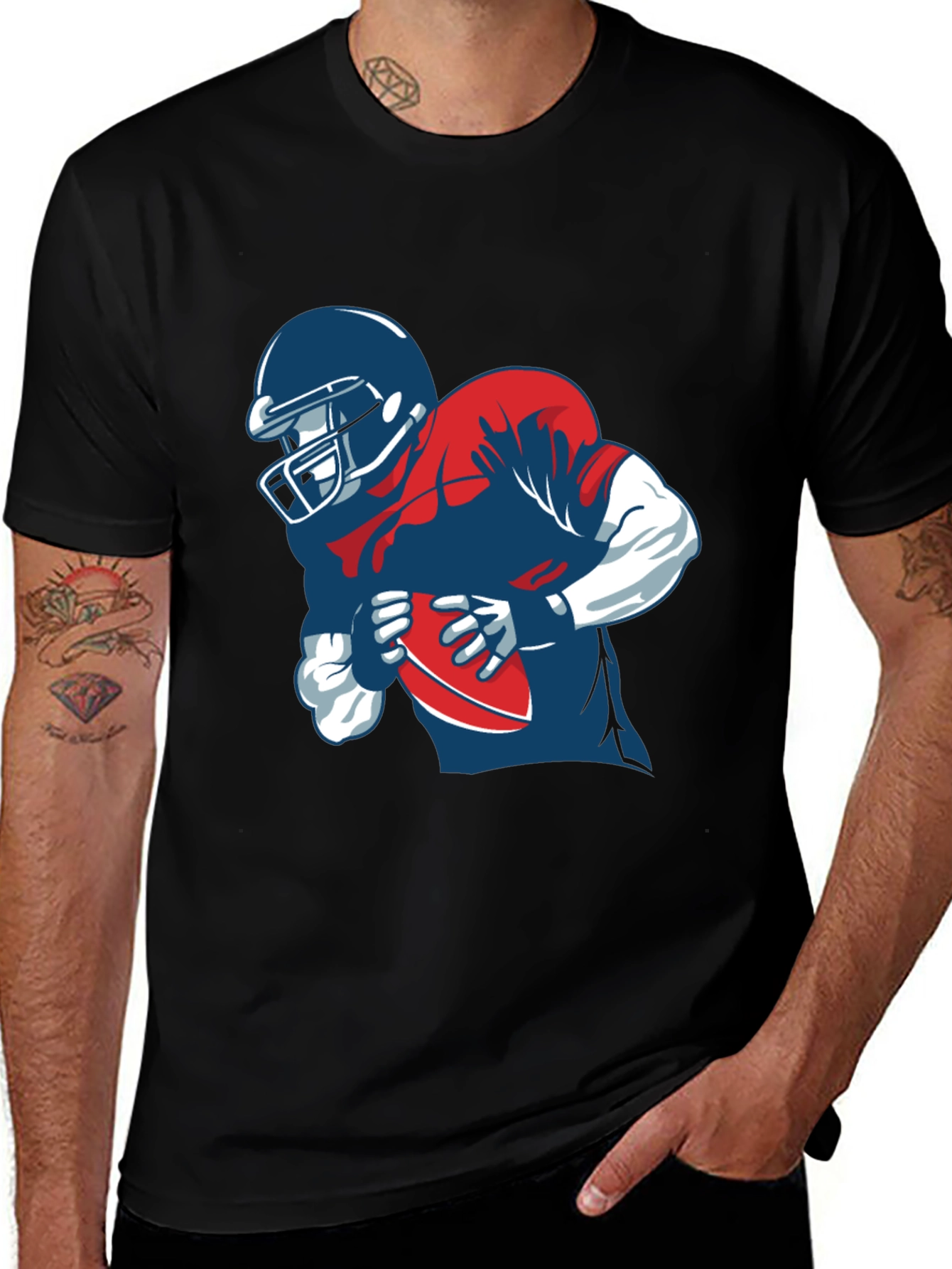 Football Player Graphic T-Shirt