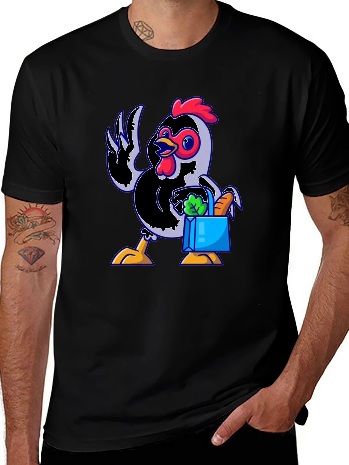 Variant 30 of Funny Chicken Shopping Cartoon T-Shirt