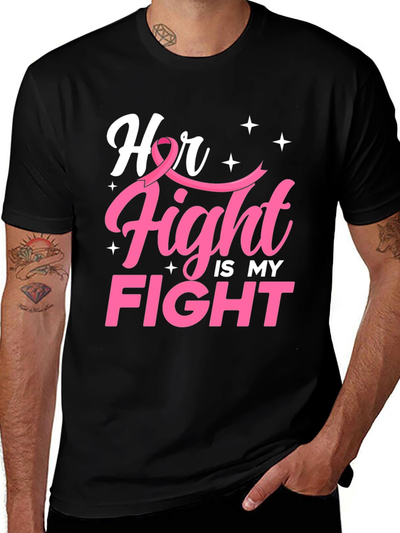 Variant 25 of Her Fight Is My Fight Breast Cancer Awareness T-Shirt