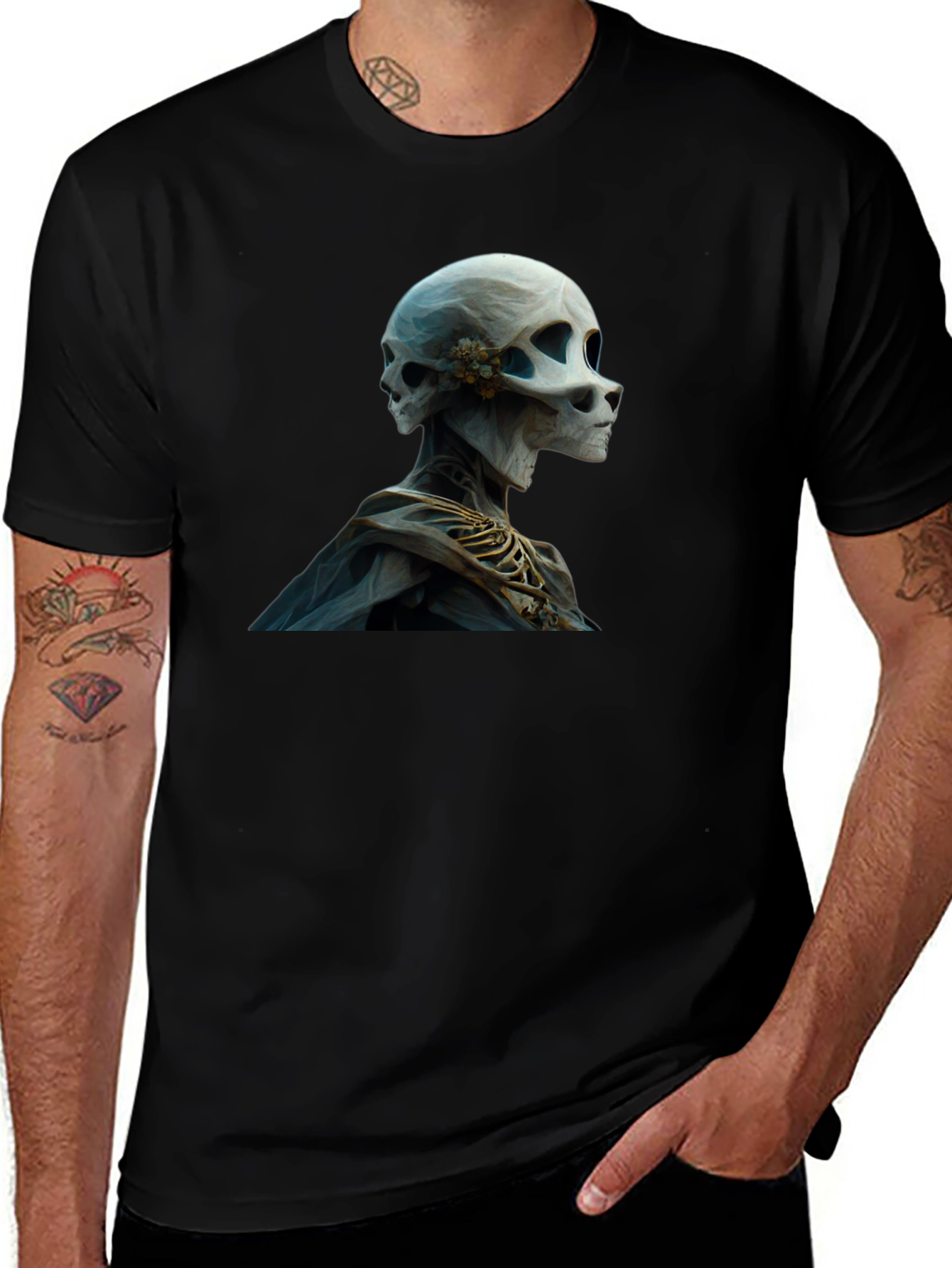 Variant 26 of Mystic Skull Graphic Tee - Unique Design
