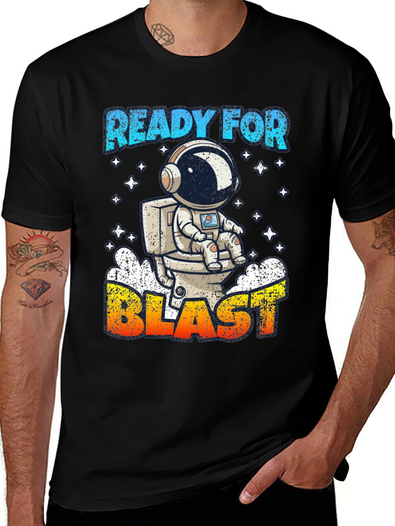 Variant 4 of Ready for Blast Astronaut T-Shirt - Funny Space Tee