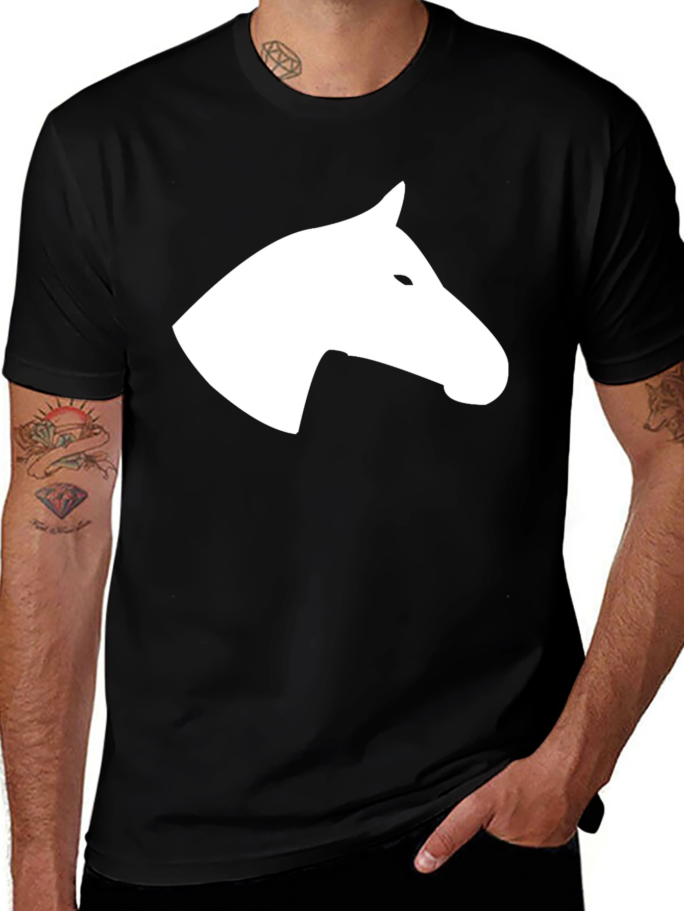 Variant 29 of Black Horse Silhouette Tee - Stylish Graphic T-Shirt
