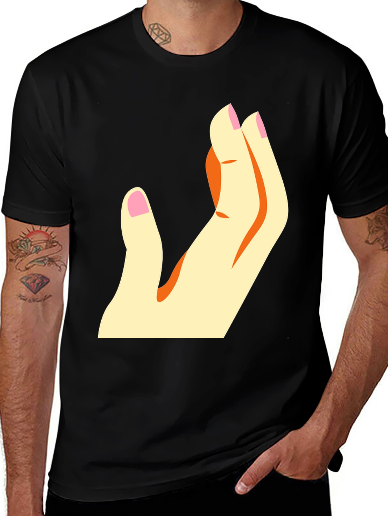 Variant 22 of Stylized Hand Graphic T-Shirt - Casual Wear