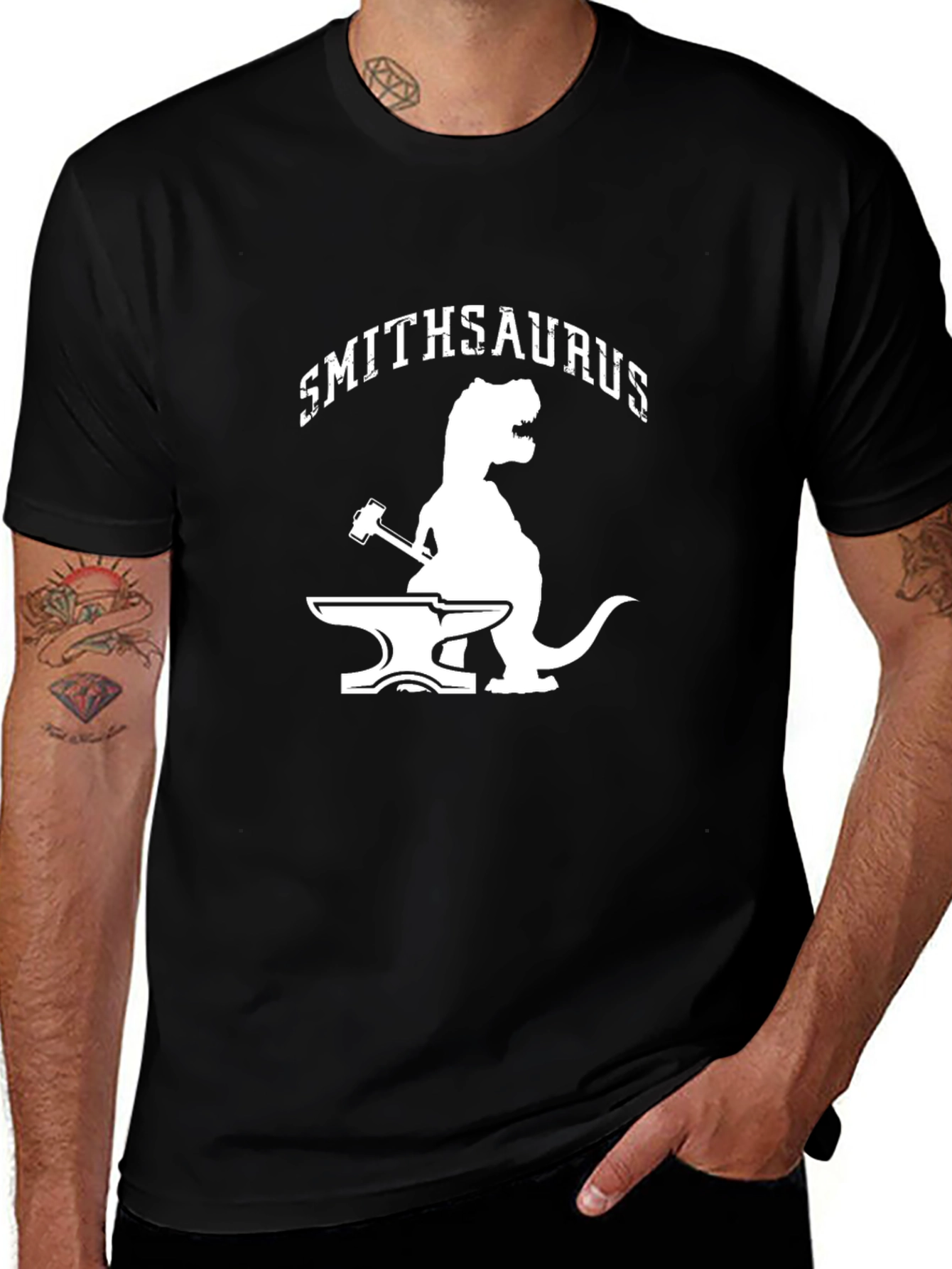 Smithsaurus T-Shirt - Blacksmith Dinosaur Tee
