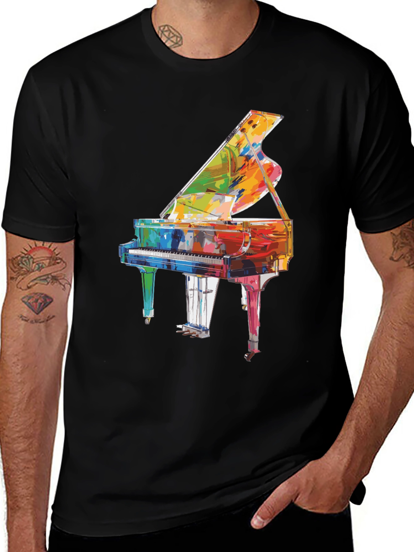Variant 15 of Colorful Piano Graphic Tee - Music Lover's Style