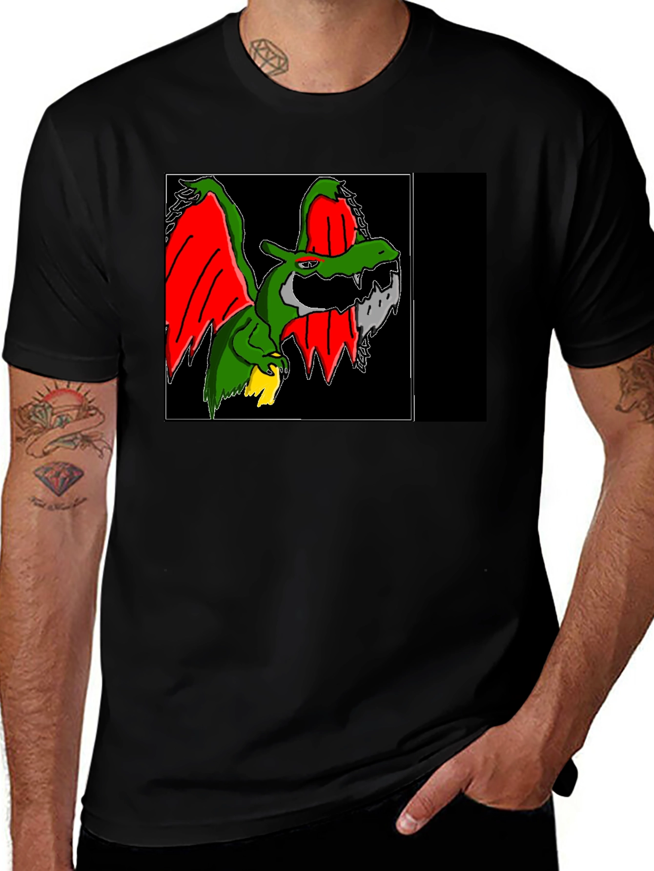 Variant 22 of Dragon Graphic Black T-Shirt