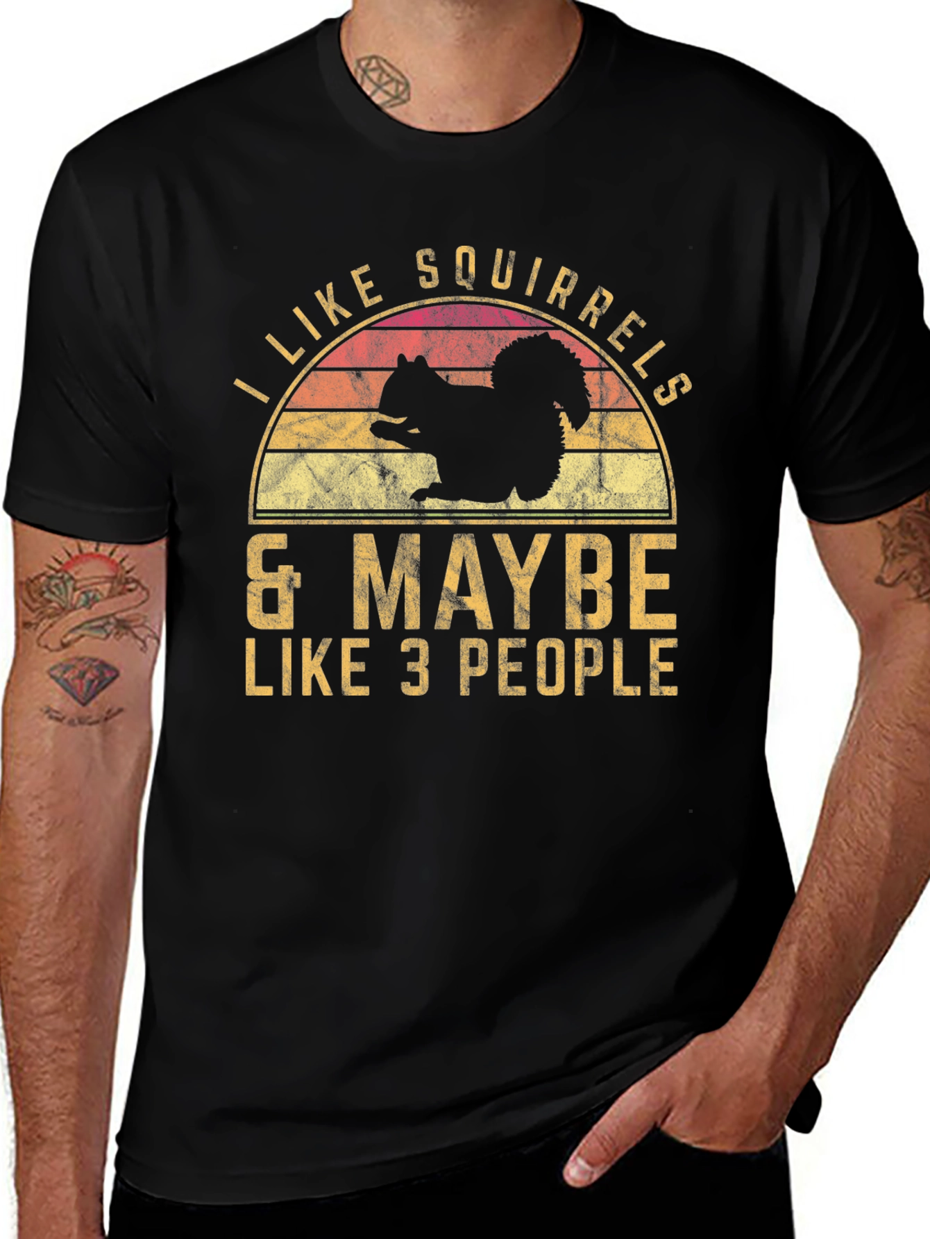 Variant 14 of I Like Squirrels & Maybe Like 3 People - Novelty T-Shirt