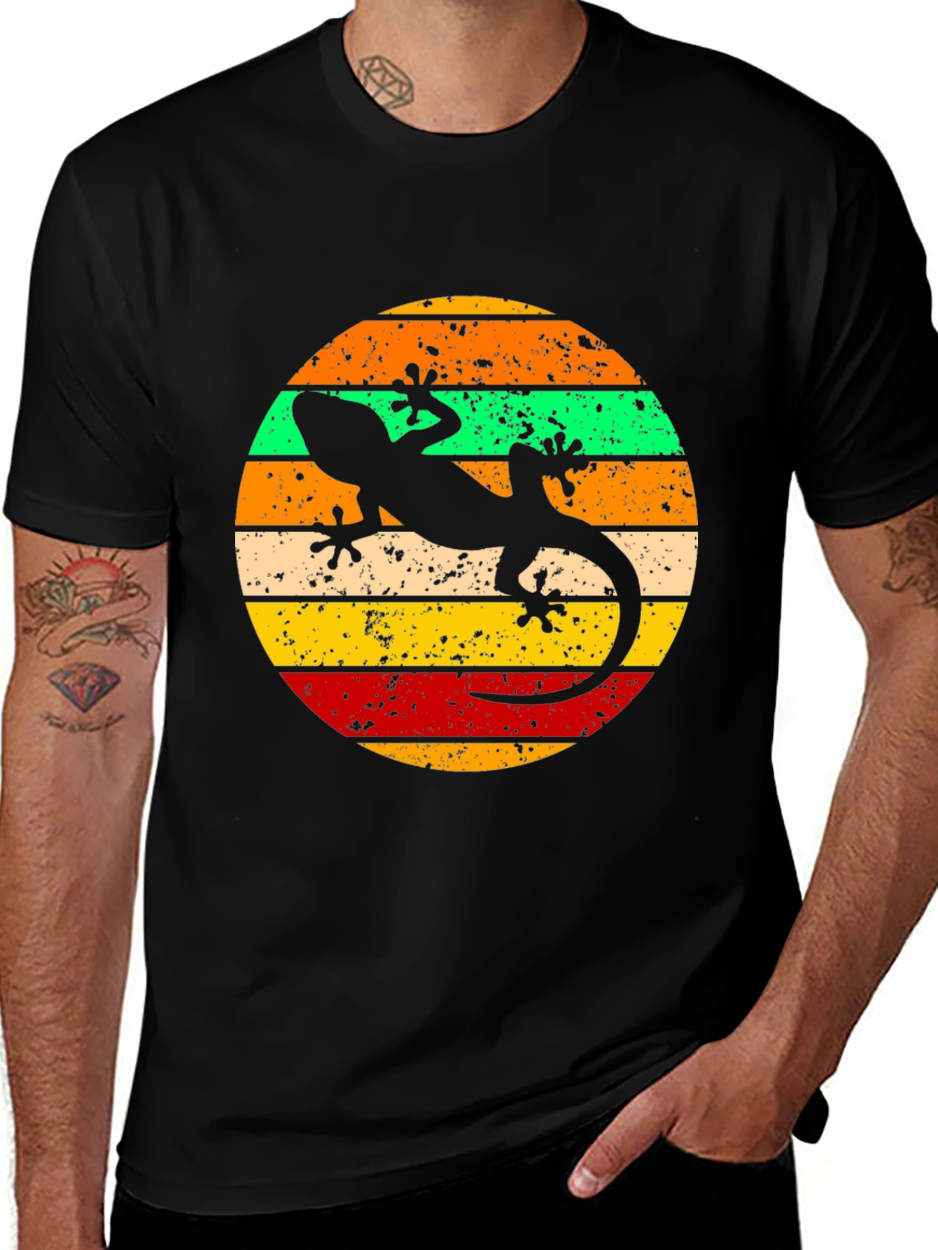 Variant 7 of Retro Gecko Graphic T-Shirt - Cool Lizard Tee
