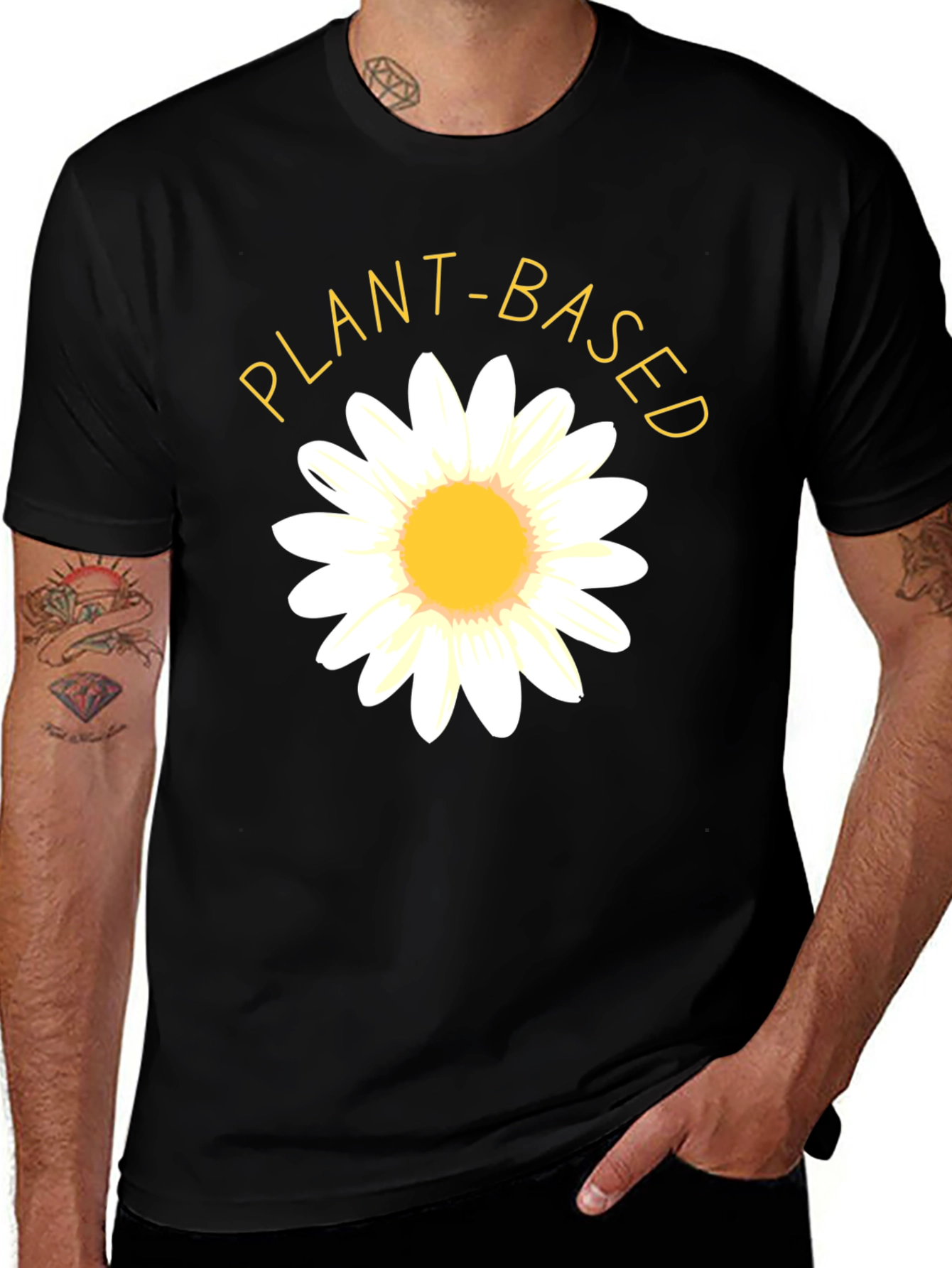 Variant 8 of Plant-Based Daisy Graphic T-Shirt - Black