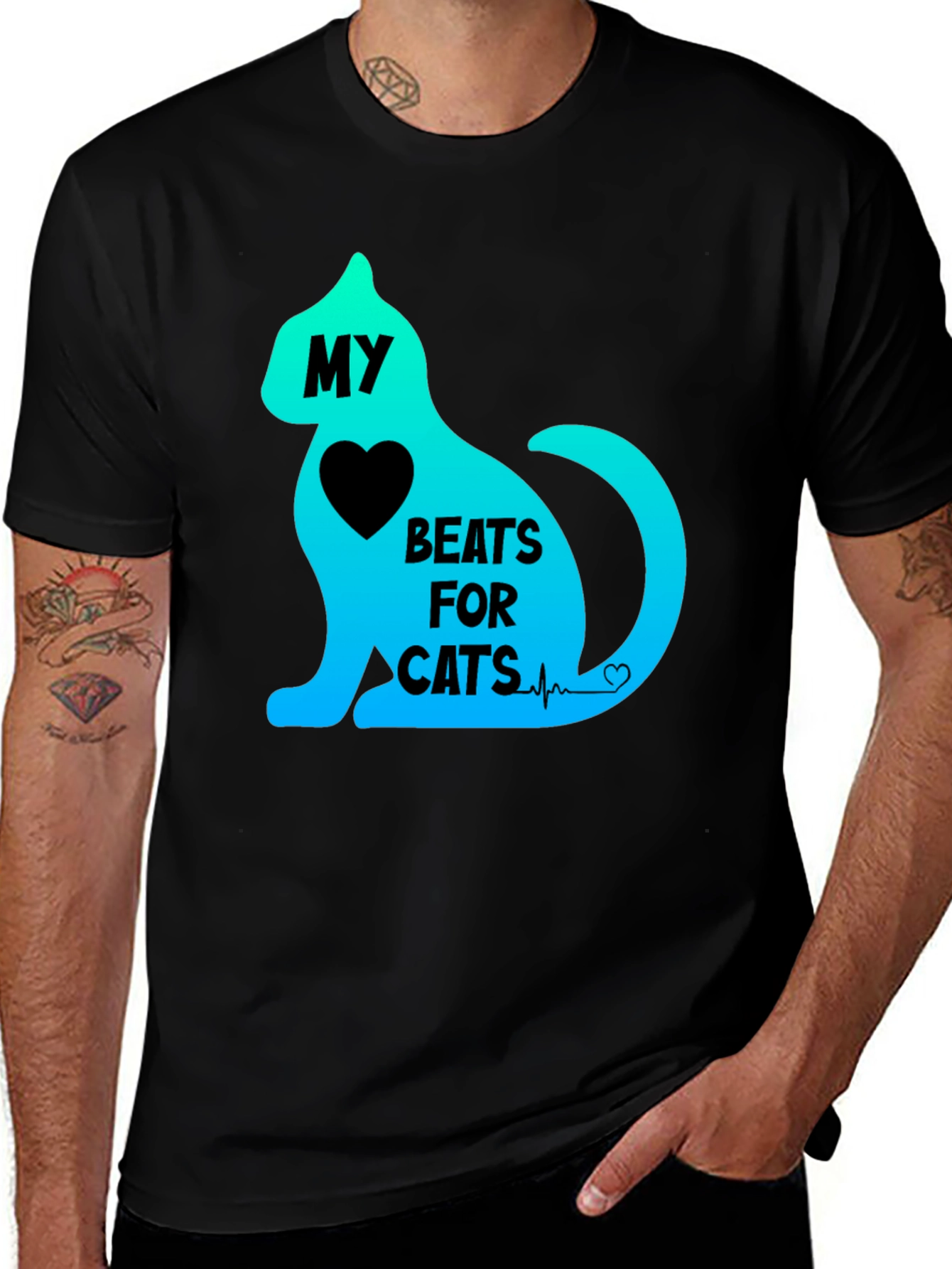 Variant 30 of My Heart Beats For Cats Graphic Tee