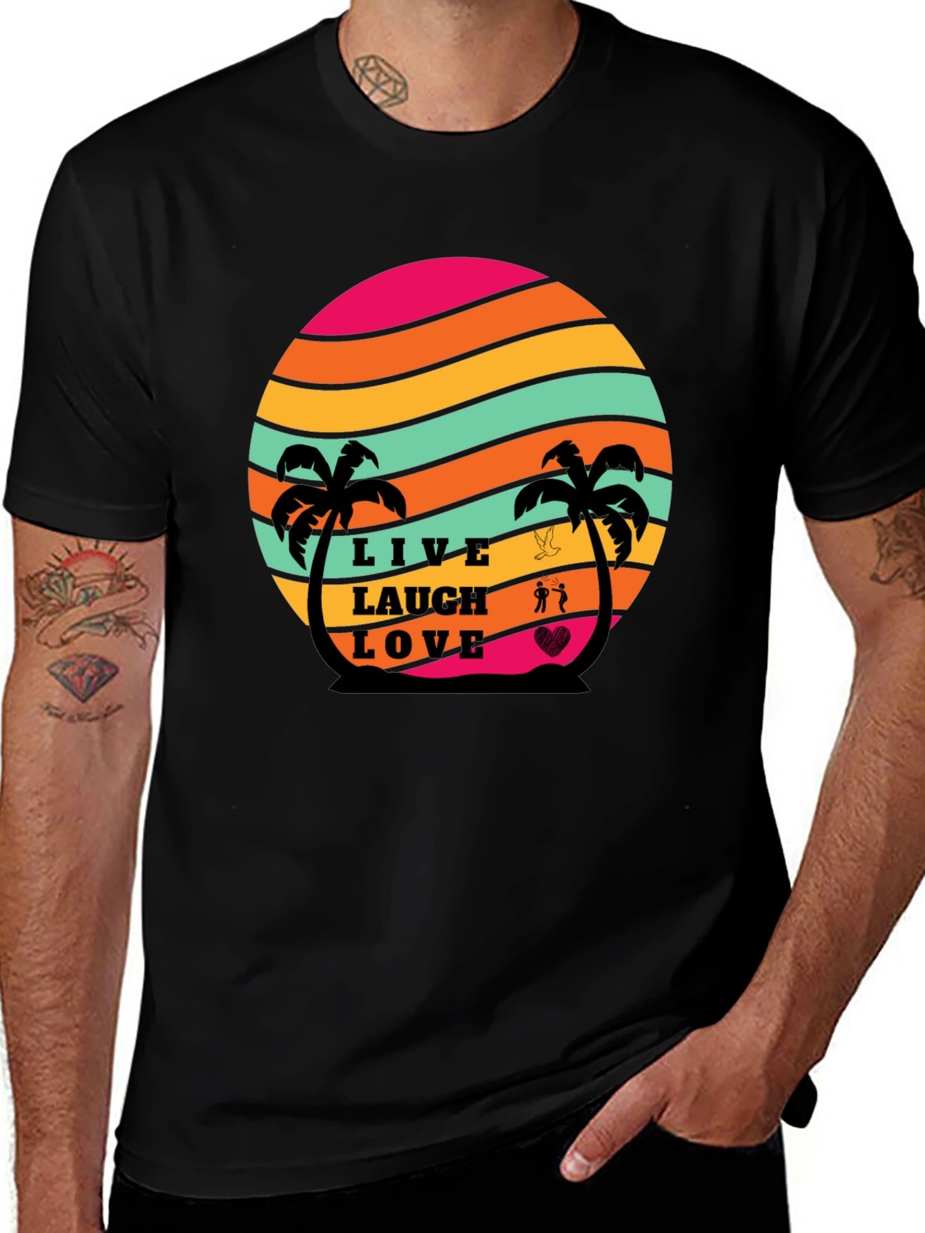 Variant 27 of Live Laugh Love Retro Sunset T-Shirt
