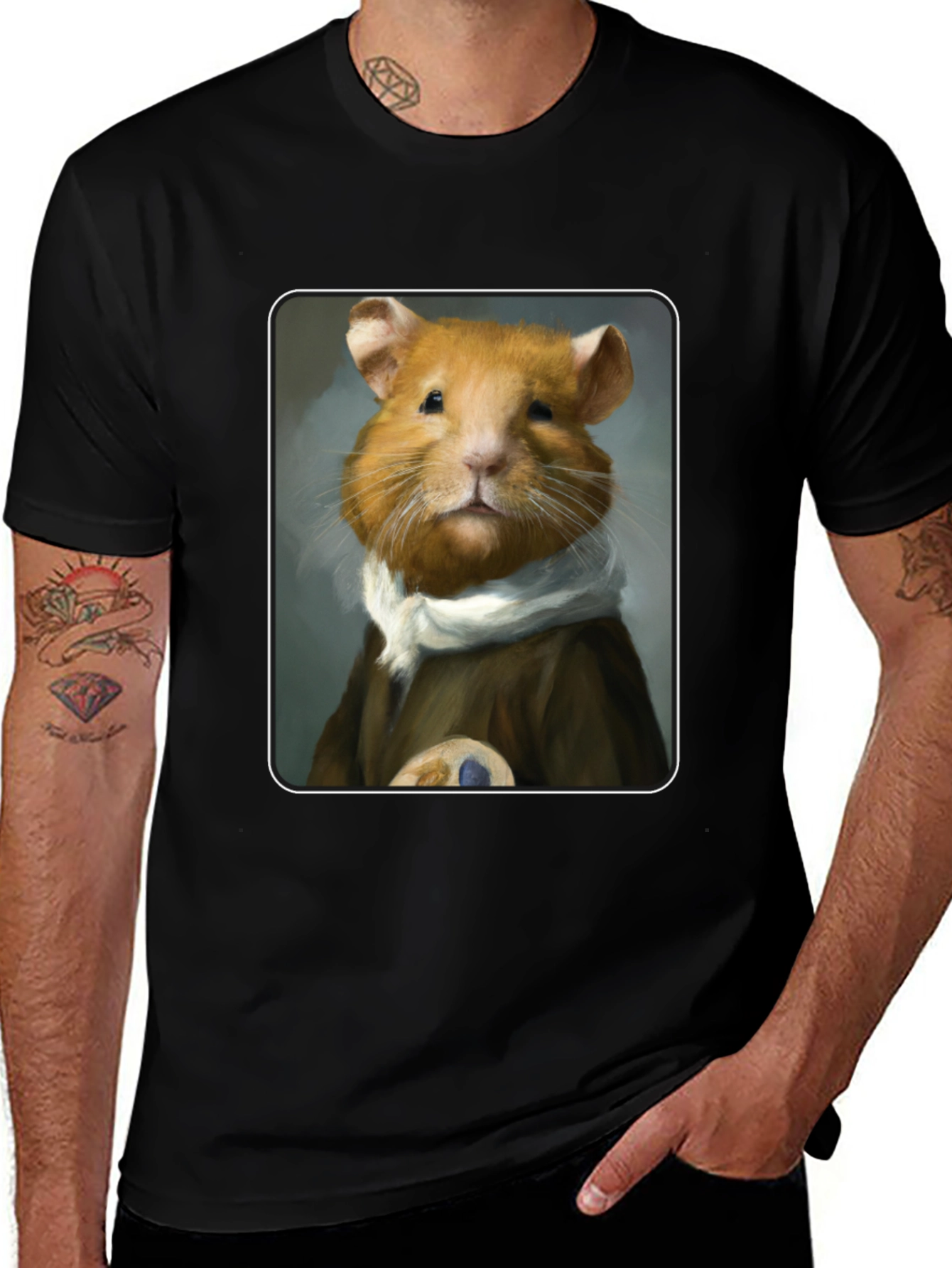 Hamster Portrait T-Shirt - Unique & Quirky Tee