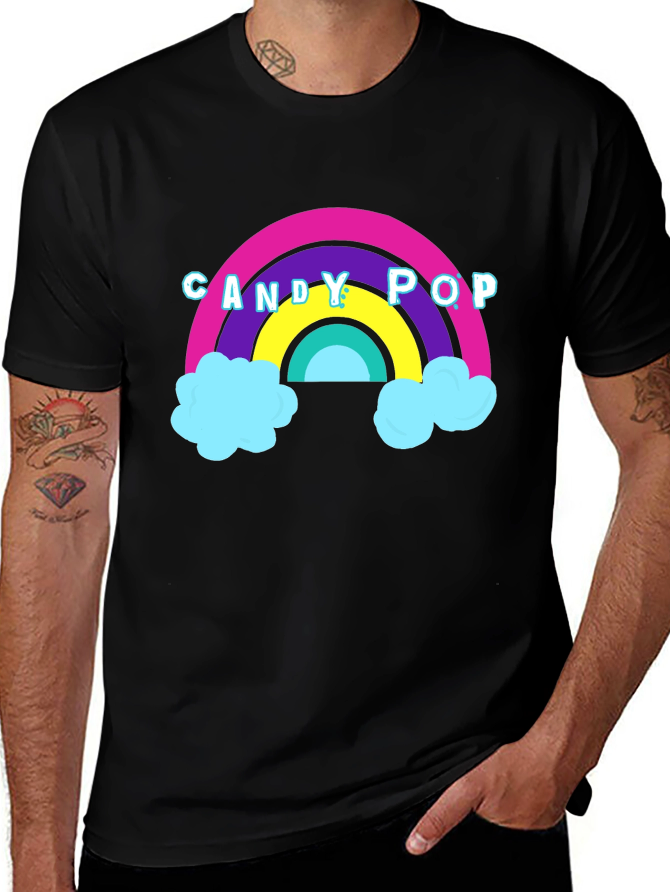 Variant 8 of Candy Pop Rainbow T-Shirt - Unisex Black Tee