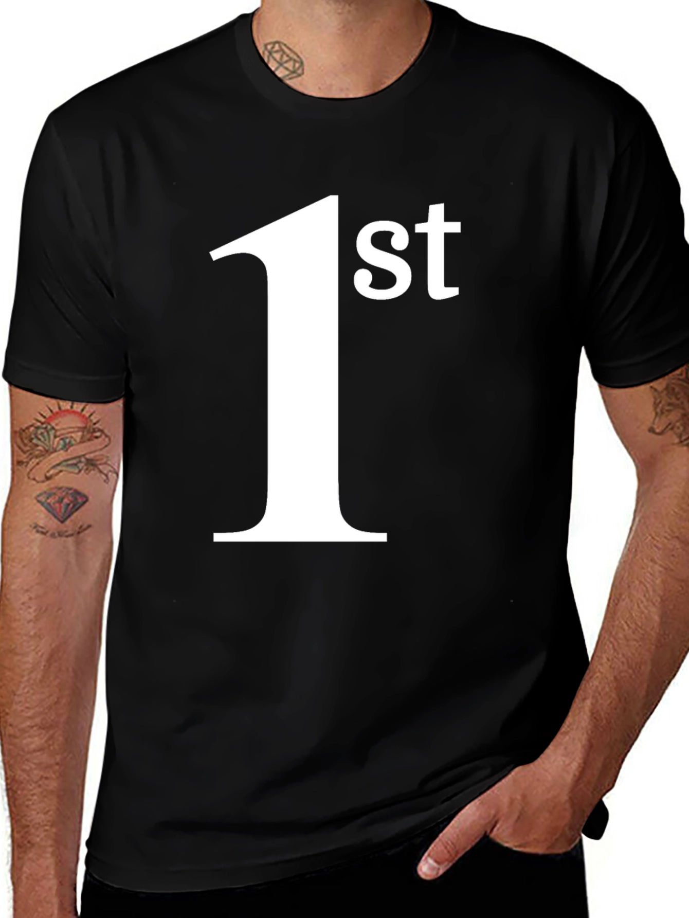 1st Place Graphic Tee - Black Cotton T-Shirt