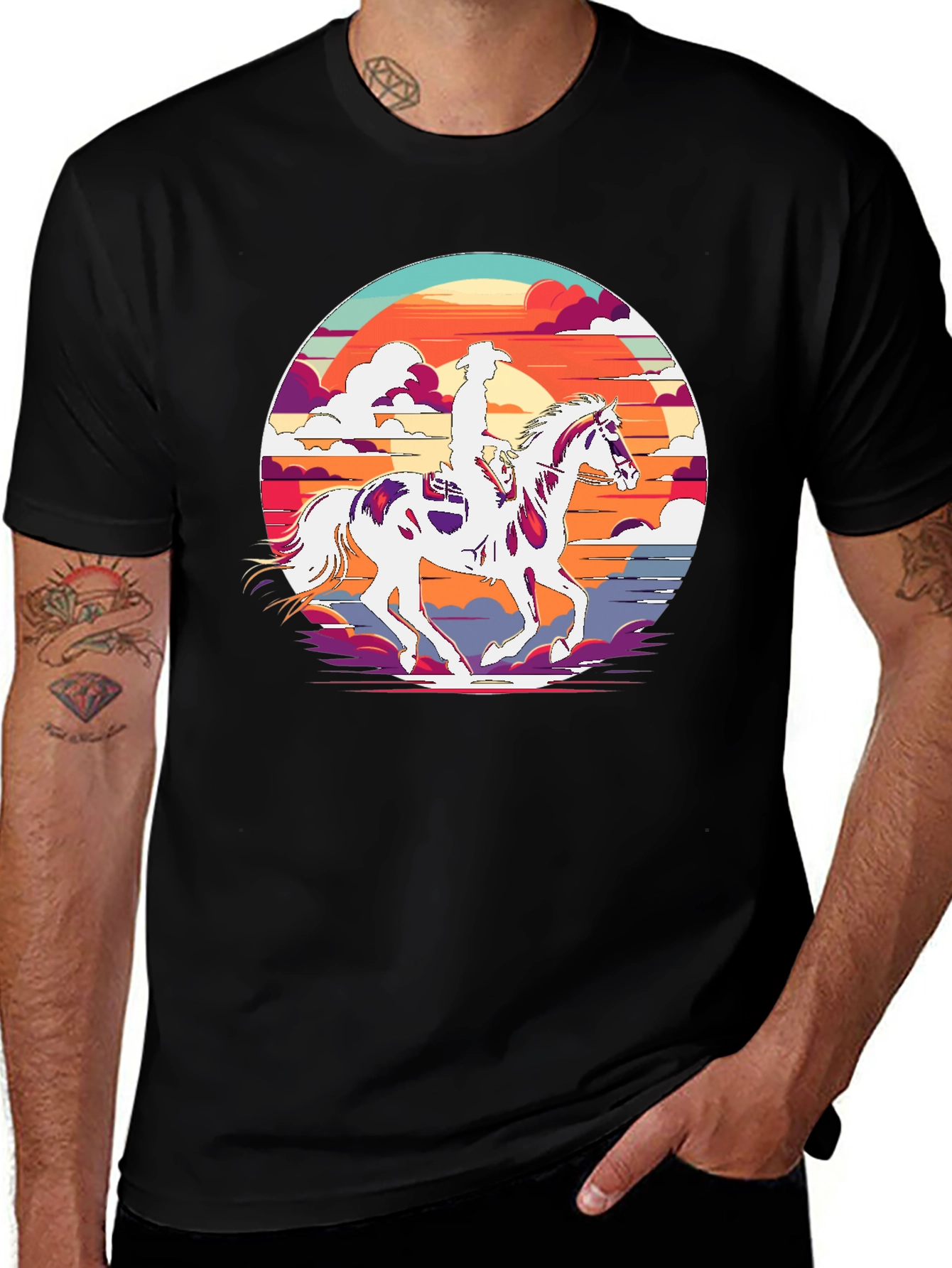 Variant 13 of Retro Cowboy Horse Graphic Tee
