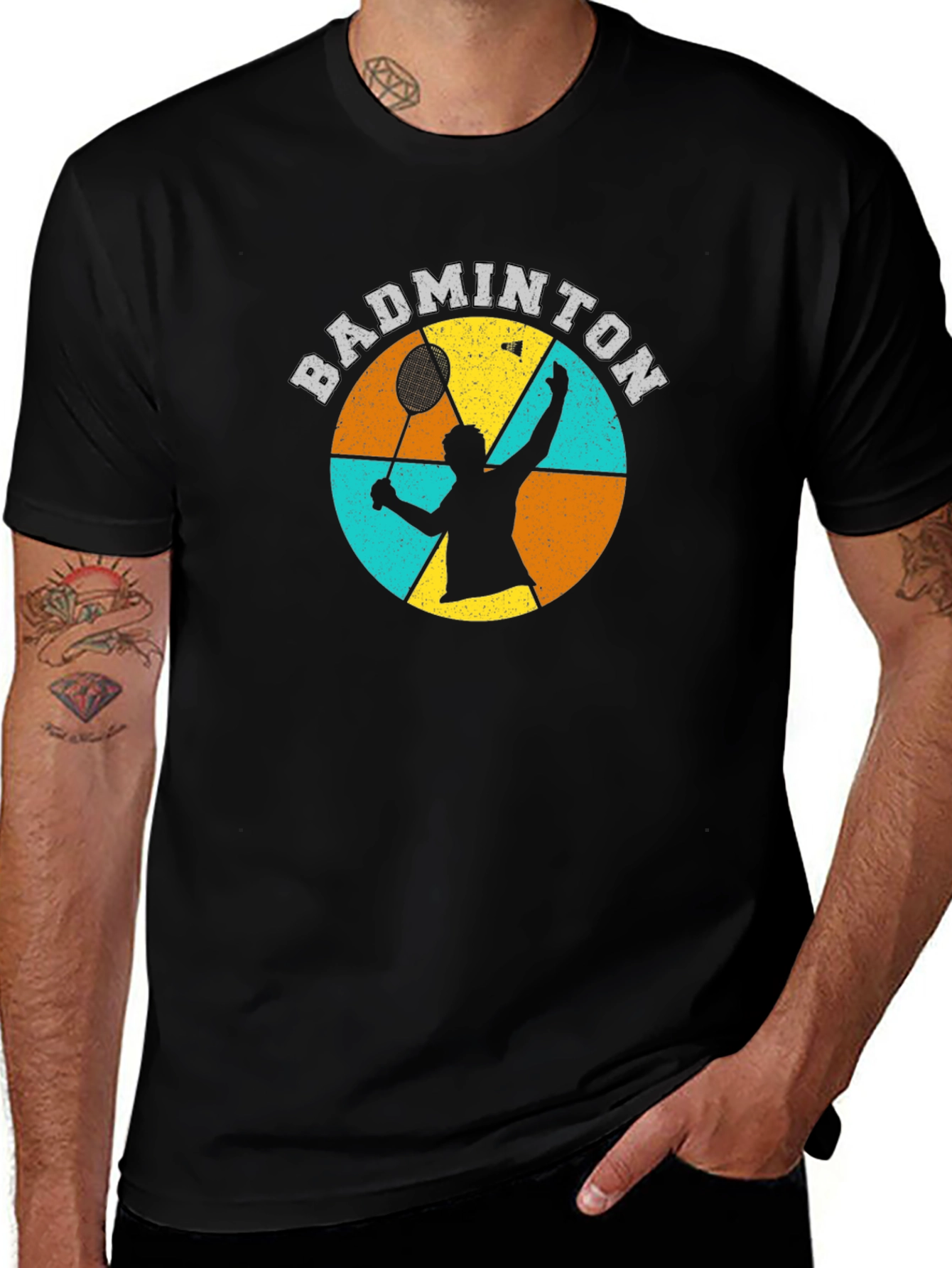 Variant 26 of Badminton Graphic T-Shirt Retro Style