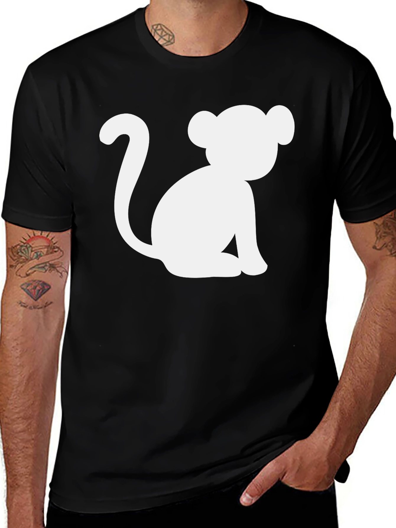Variant 20 of Monkey Graphic T-Shirt - Black
