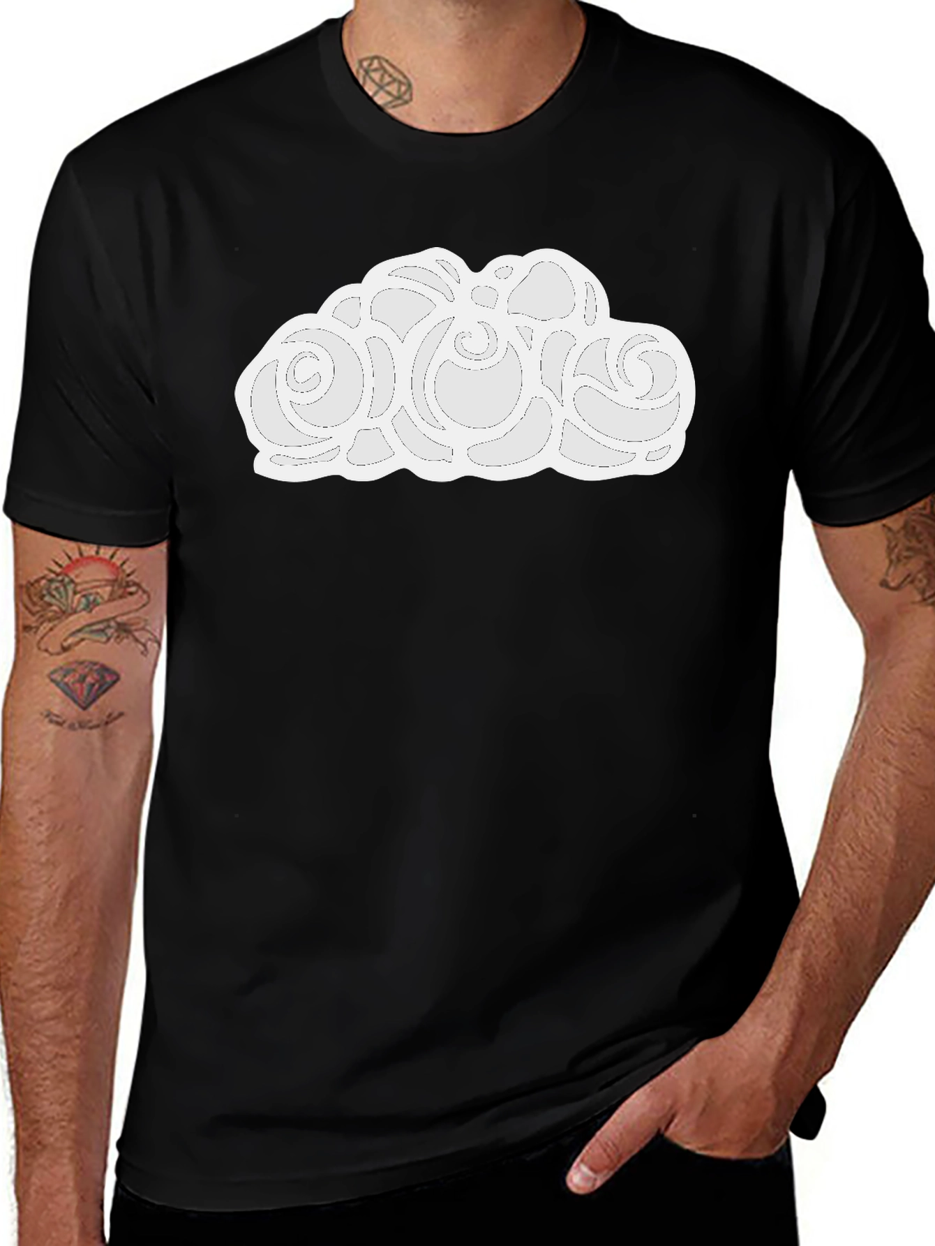 Variant 15 of Cloud Design Black T-Shirt