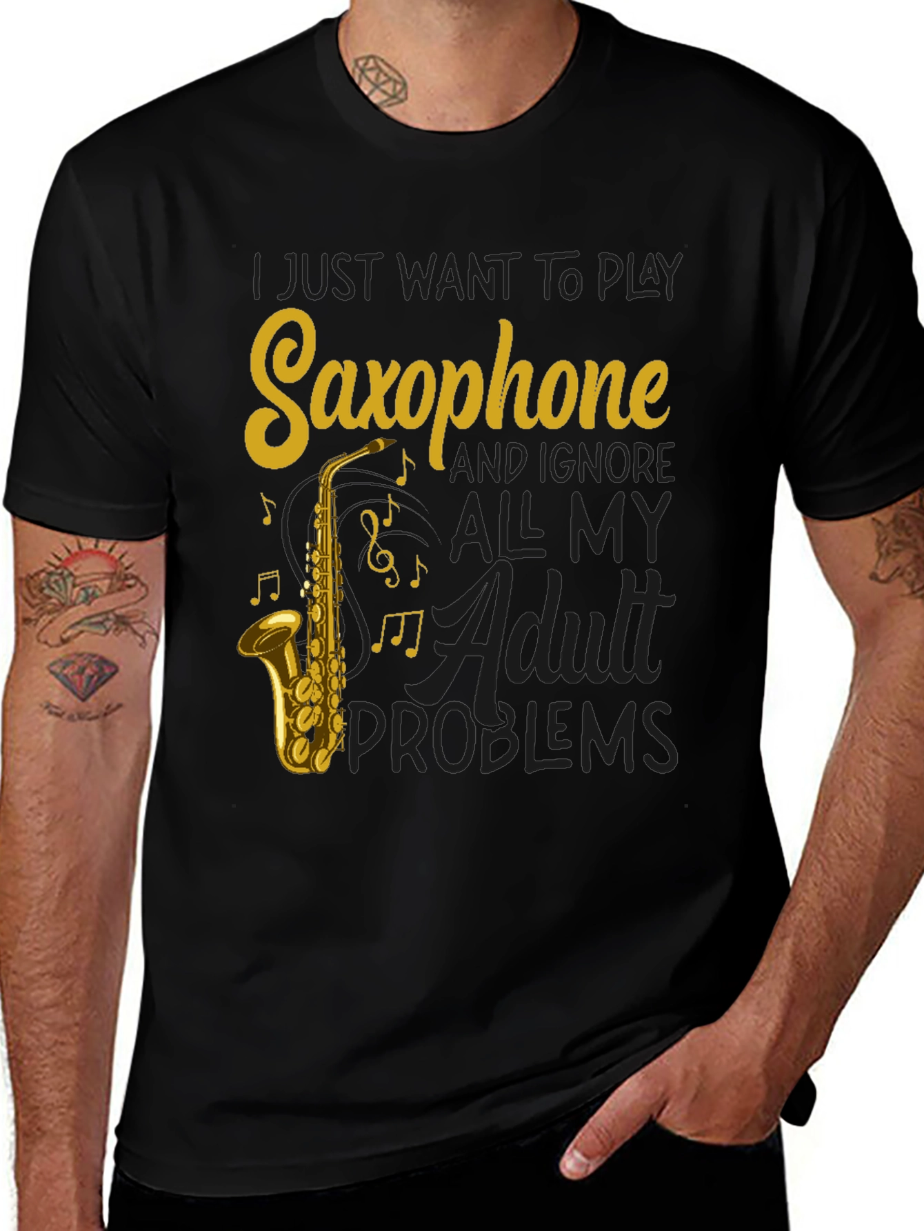 Saxophone T-Shirt: Ignore Adult Problems