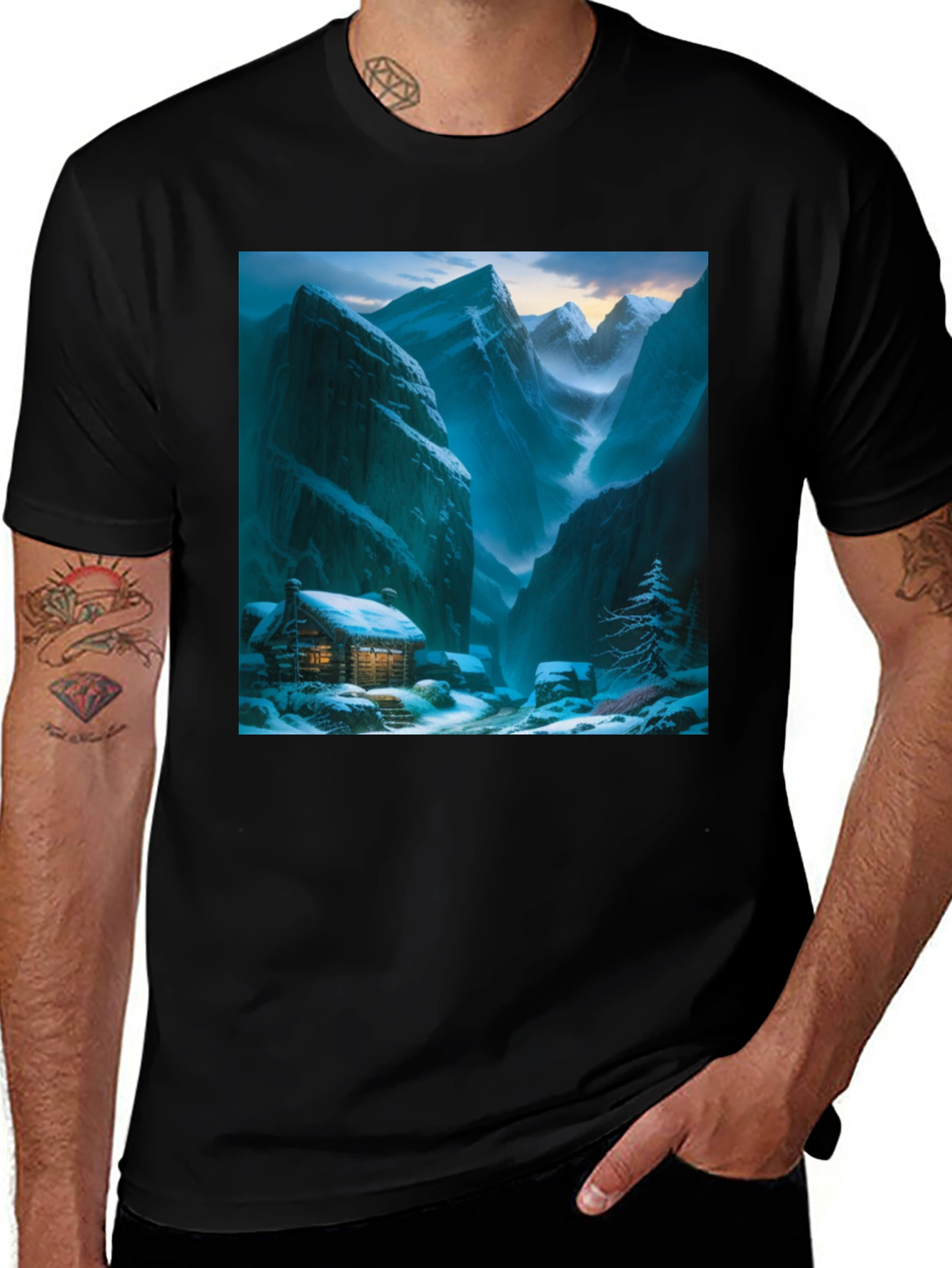 Variant 4 of Scenic Mountain Cabin Graphic Tee