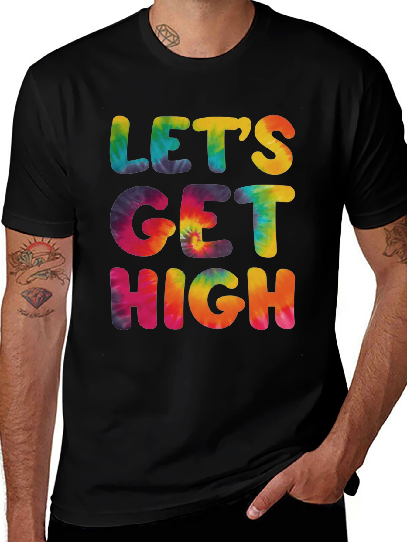 Variant 16 of Let's Get High Tie-Dye Graphic Tee