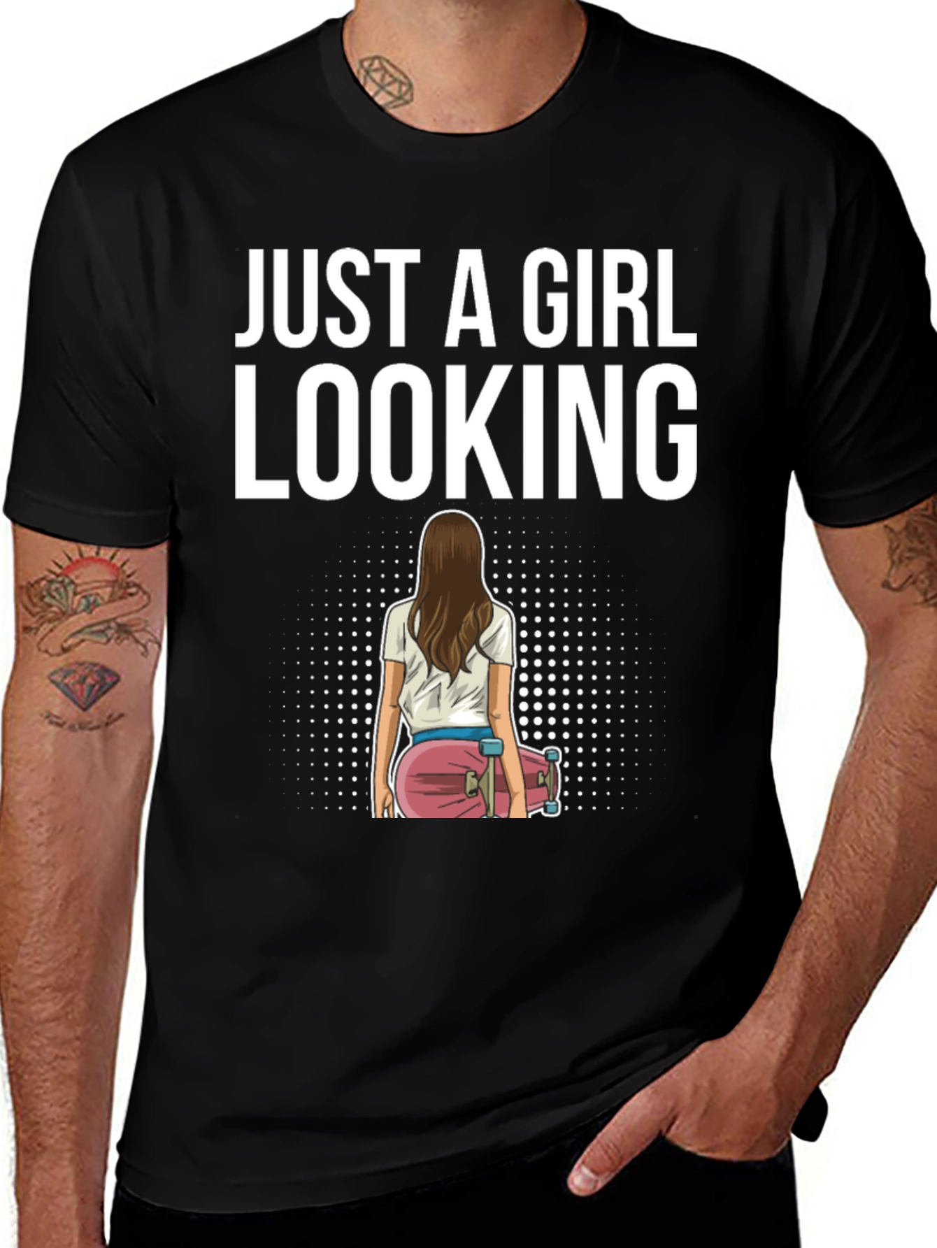 Variant 29 of Just A Girl Looking T-Shirt - Skateboard Tee