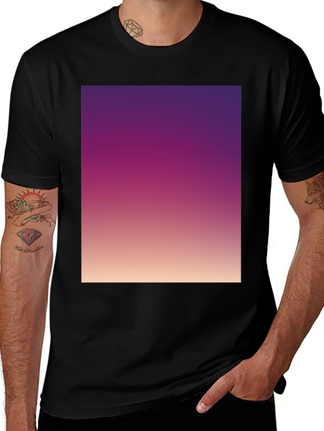 Gradient Rectangle Black T-Shirt