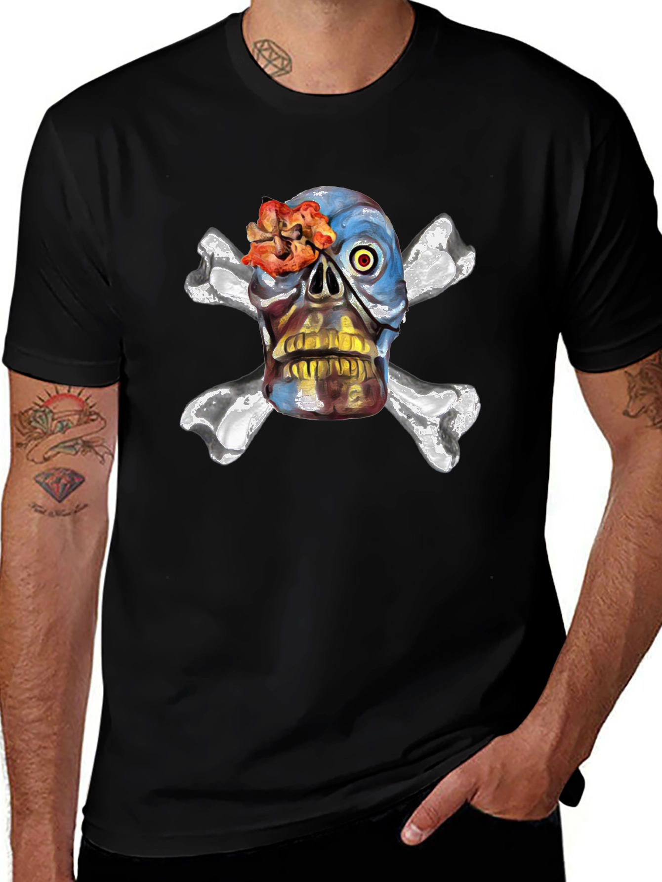 Skull & Crossbones Graphic Tee - Edgy Design