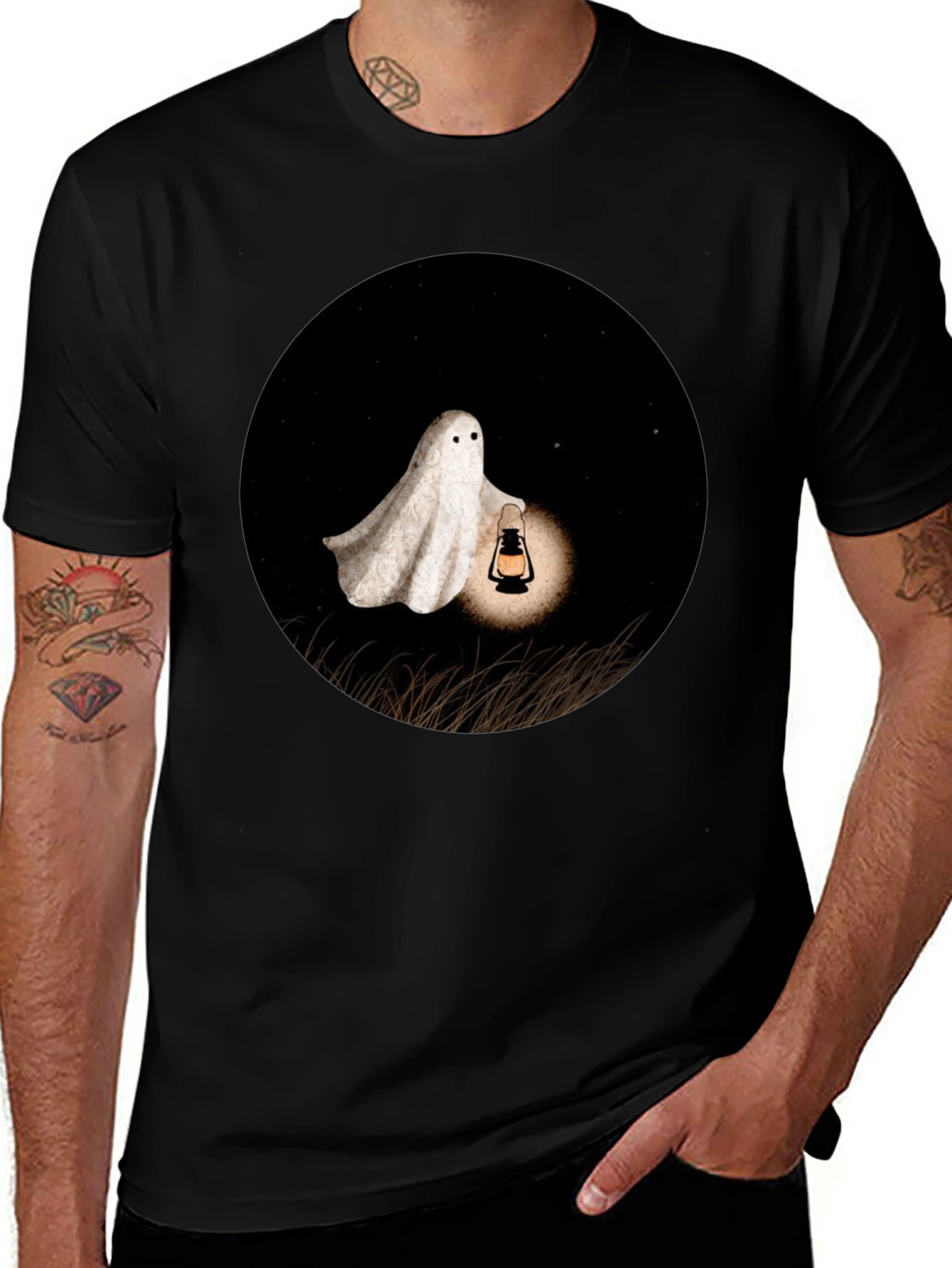 Variant 3 of Ghost Lantern T-Shirt - Spooky Season Apparel