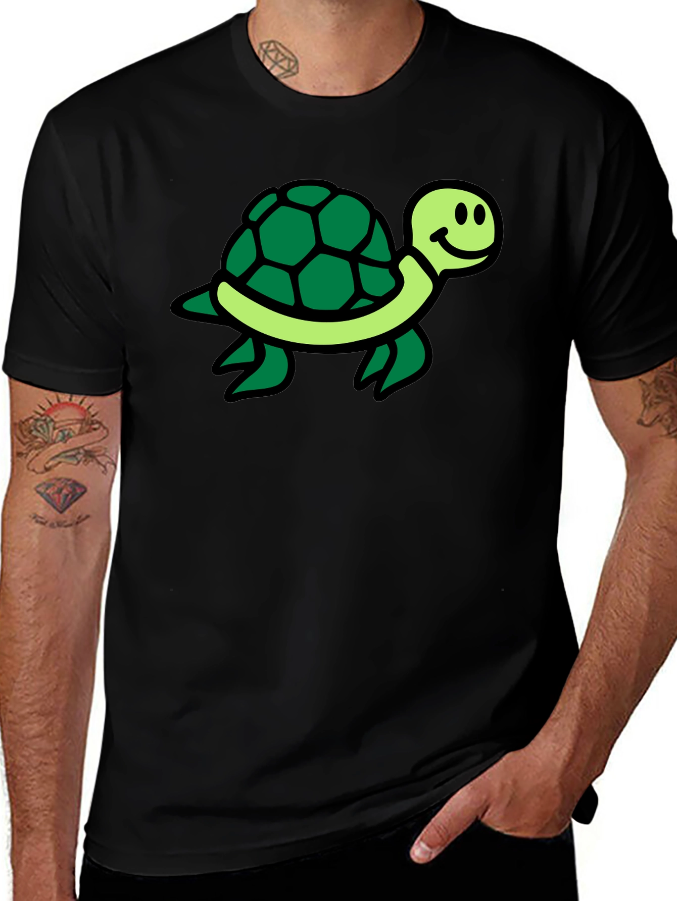 Variant 30 of Turtle Graphic Black T-Shirt