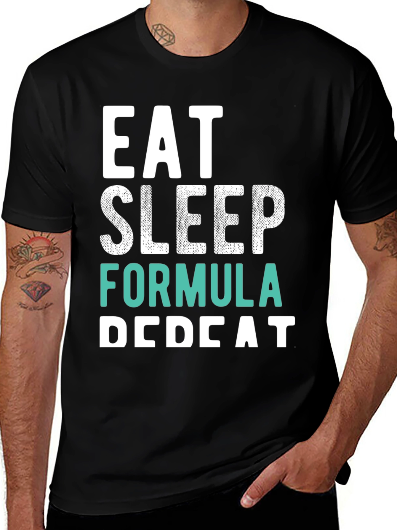 Variant 28 of Eat Sleep Formula Repeat Black T-Shirt