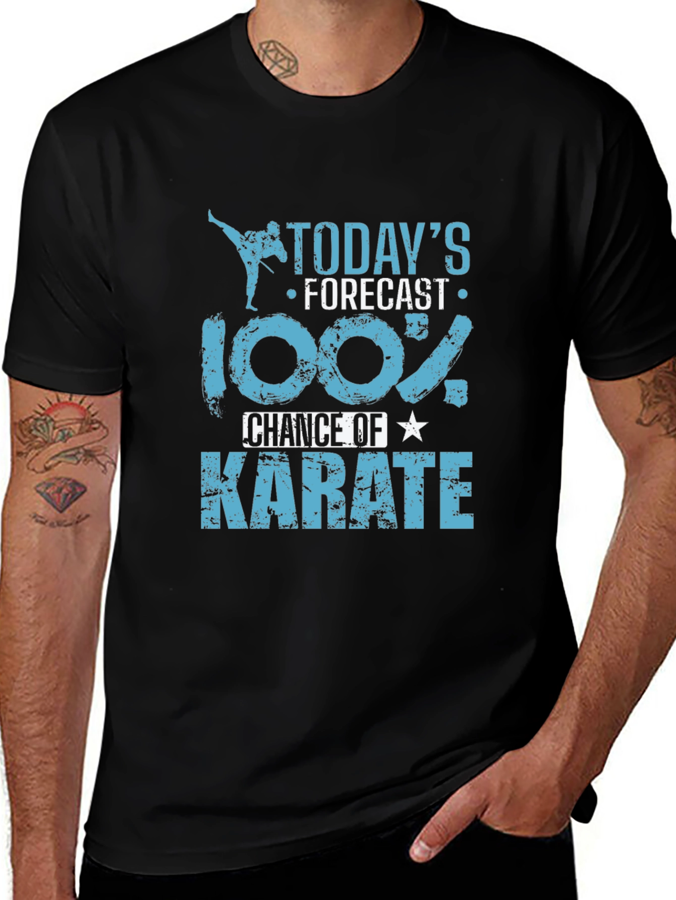 Variant 11 of Karate Forecast Black Graphic T-Shirt