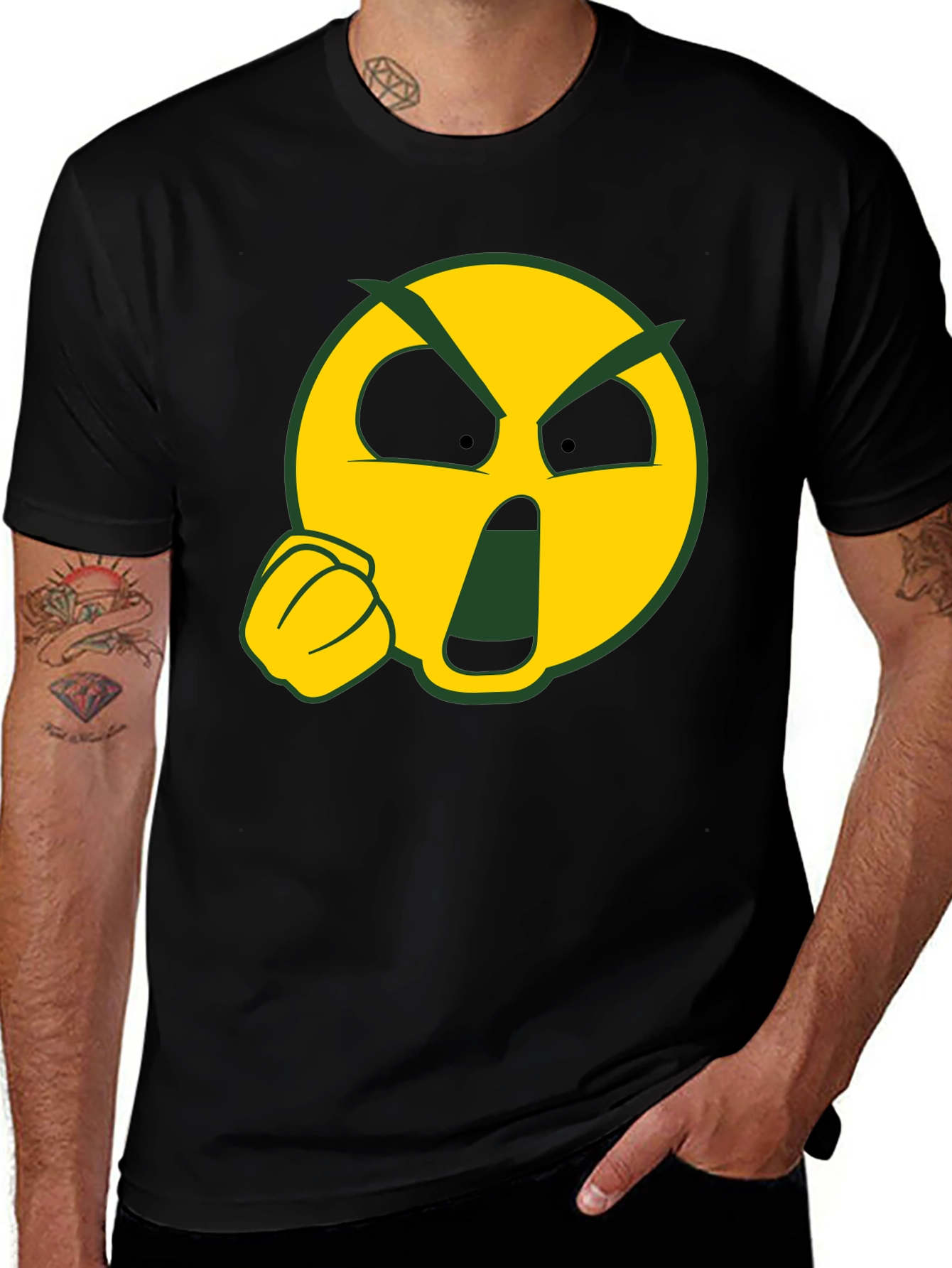 Variant 6 of Angry Emoji Punch Black T-Shirt
