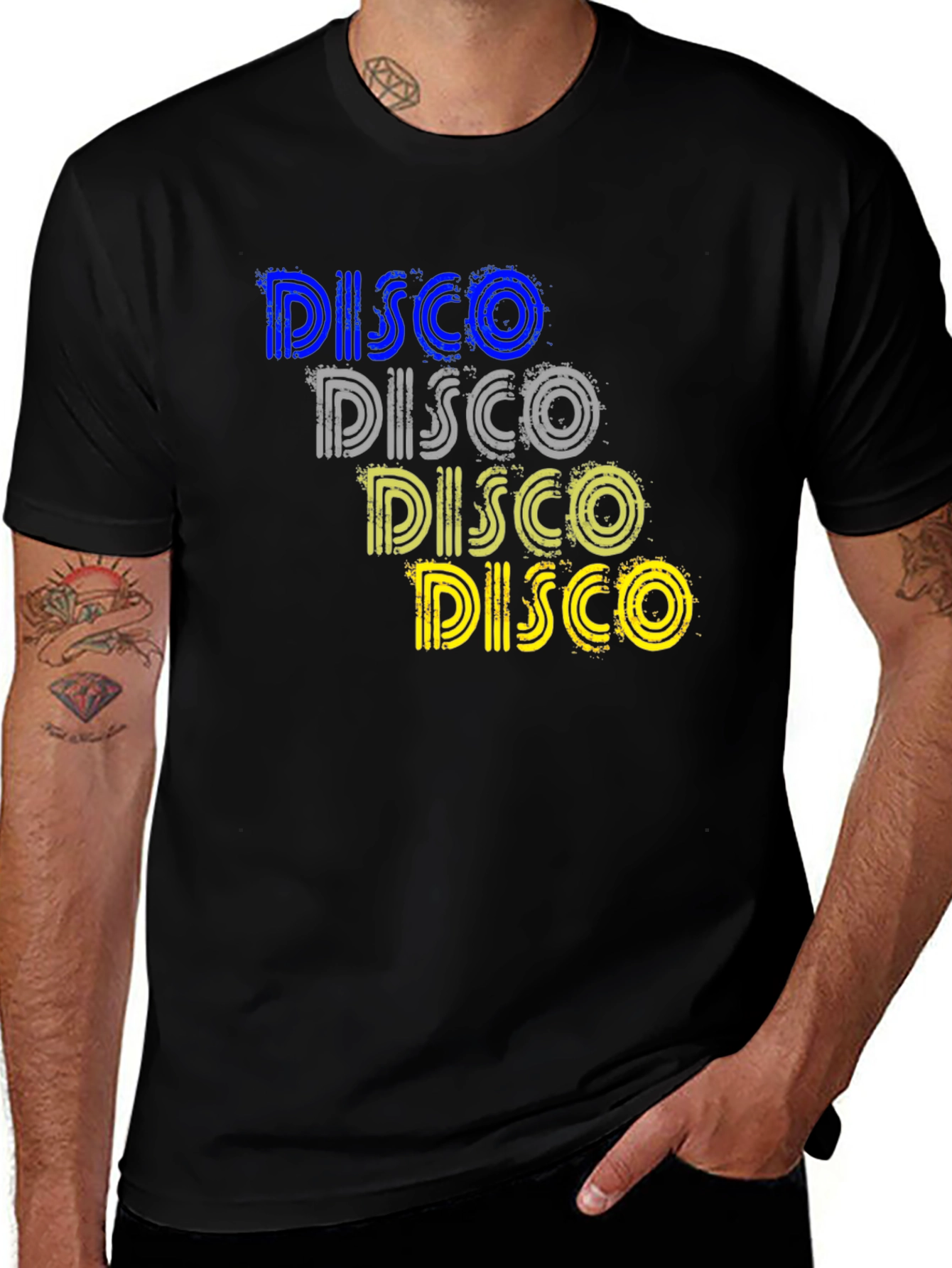 Variant 13 of Retro Disco Graphic Tee - Black Cotton T-Shirt