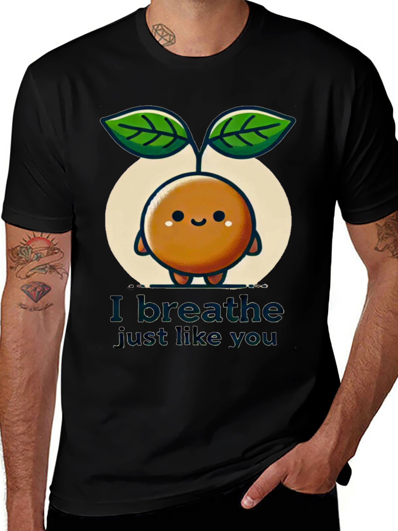 Cute "I breathe just like you" Black T-shirt