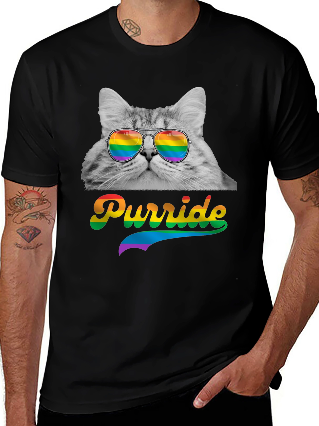 Purride Cat T-Shirt LGBT Pride Month