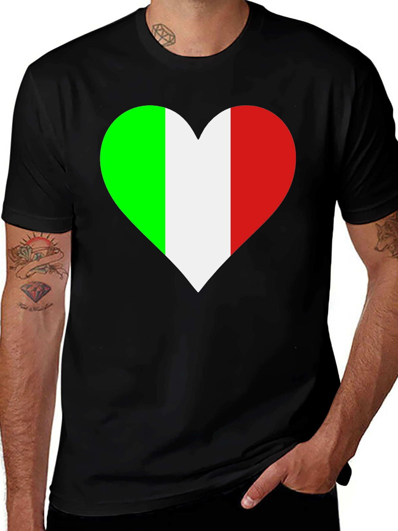 Variant 26 of Italian Flag Heart T-Shirt
